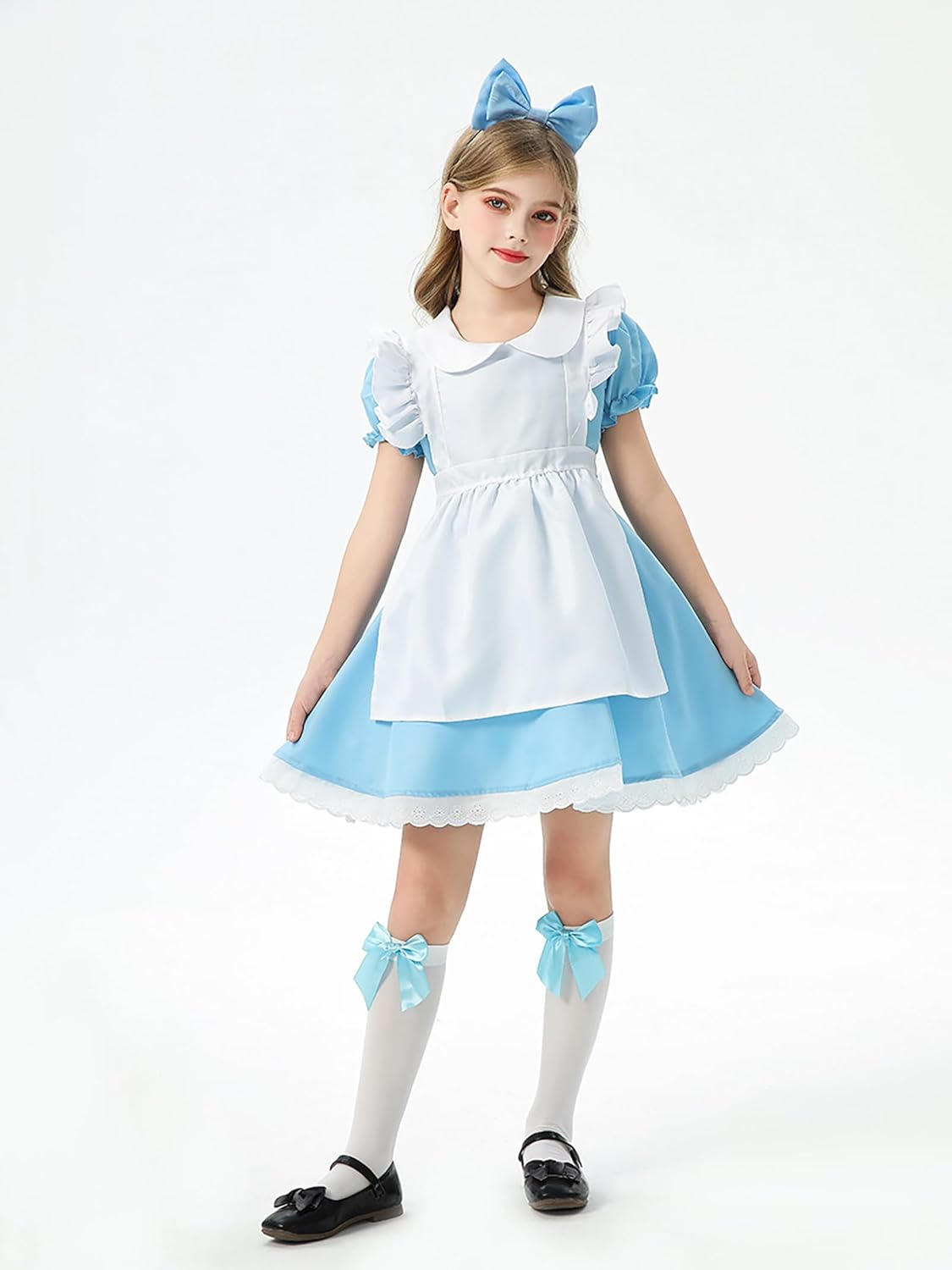 Princess Costume Dress Kids Halloween Costumes with Accessories Princess Cosplay Dress up Christmas Birthday Gifts for Girls image number 3