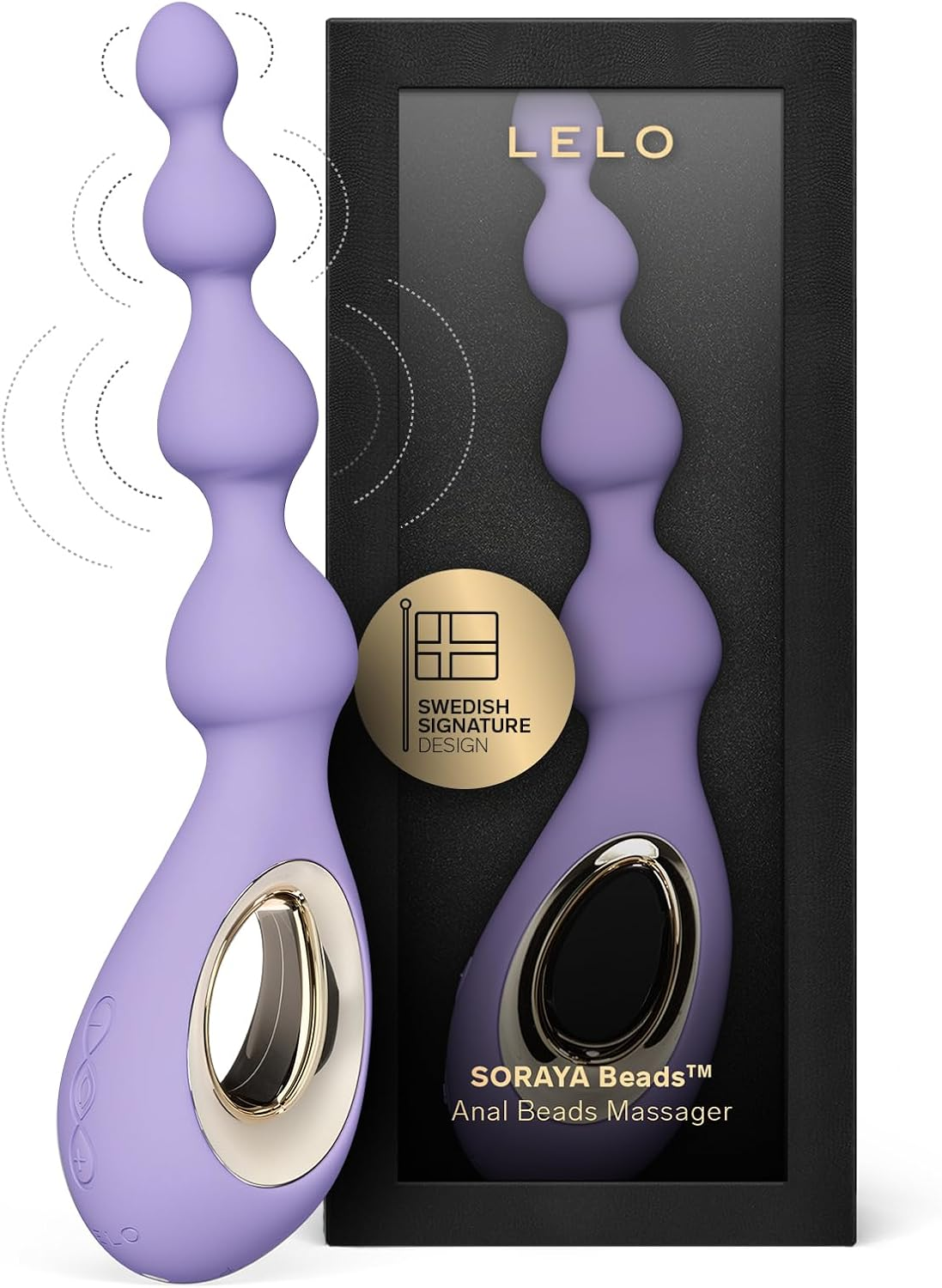 LELO SORAYA Beads Vibrating Anal Beads Massager with Bow-Motion Technology and 8 Vibrating Patterns, Adult Anal Toys, Violet Dusk