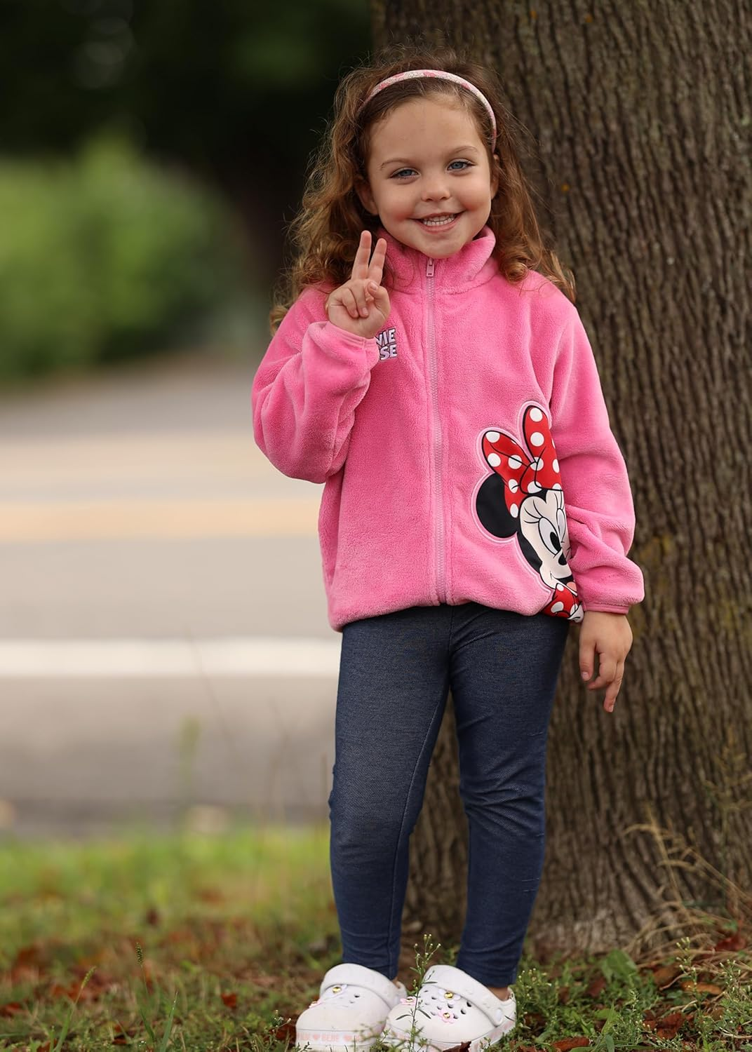 Disney Stitch Frozen Elsa Minnie Mickey Girls/Boys Fleece Jacket Full Zip Sherpa Fuzzy Warm Winter Outwear Coat 2-13 Years image number 7