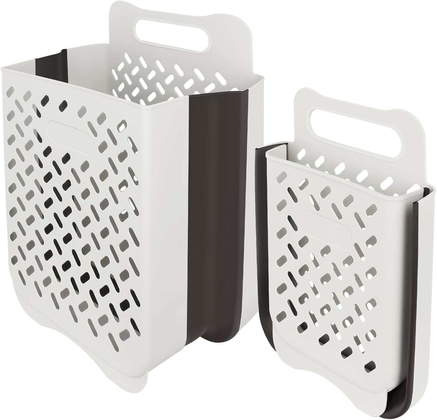 CASONNIK Laundry Hamper，2 Packs Large Laundry Basket, Foldable Laundry Basket Plastic,Wall Hanging Storage Basket，Multi-Function Storage for Bedroom and Bathroom image number 1