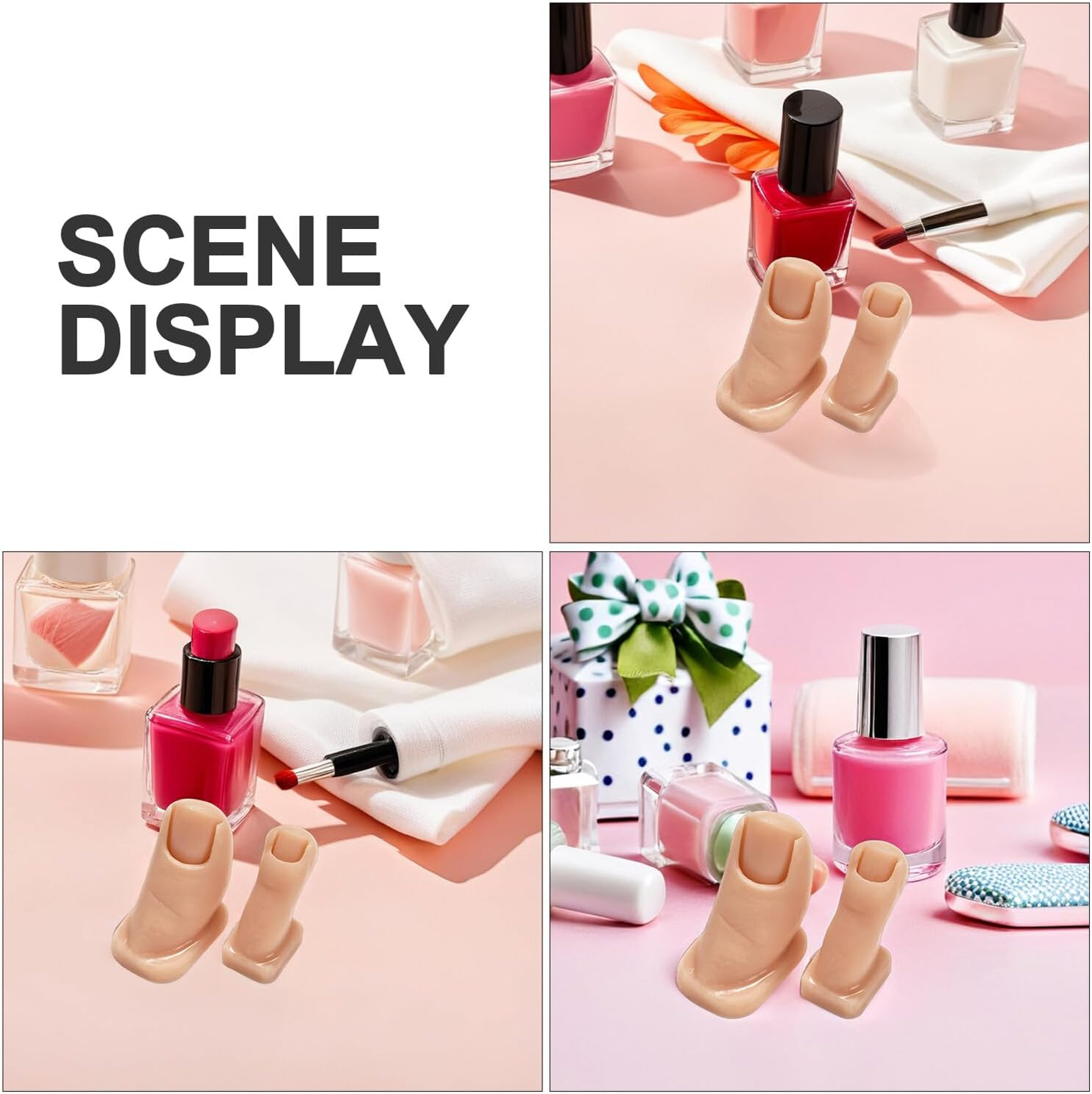 2Pcs Silicone Practice Toes for Nail Art Realistic Fake Foot Tips for Diy Manicure Nail Training Model Comfortable