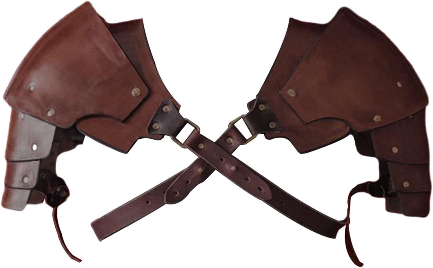 Oshhni Medieval Shoulder Pauldron Medieval Shoulder Armor Steampunk Body Chest Harness for Party Halloween Costume Dress up Cosplay image number 3