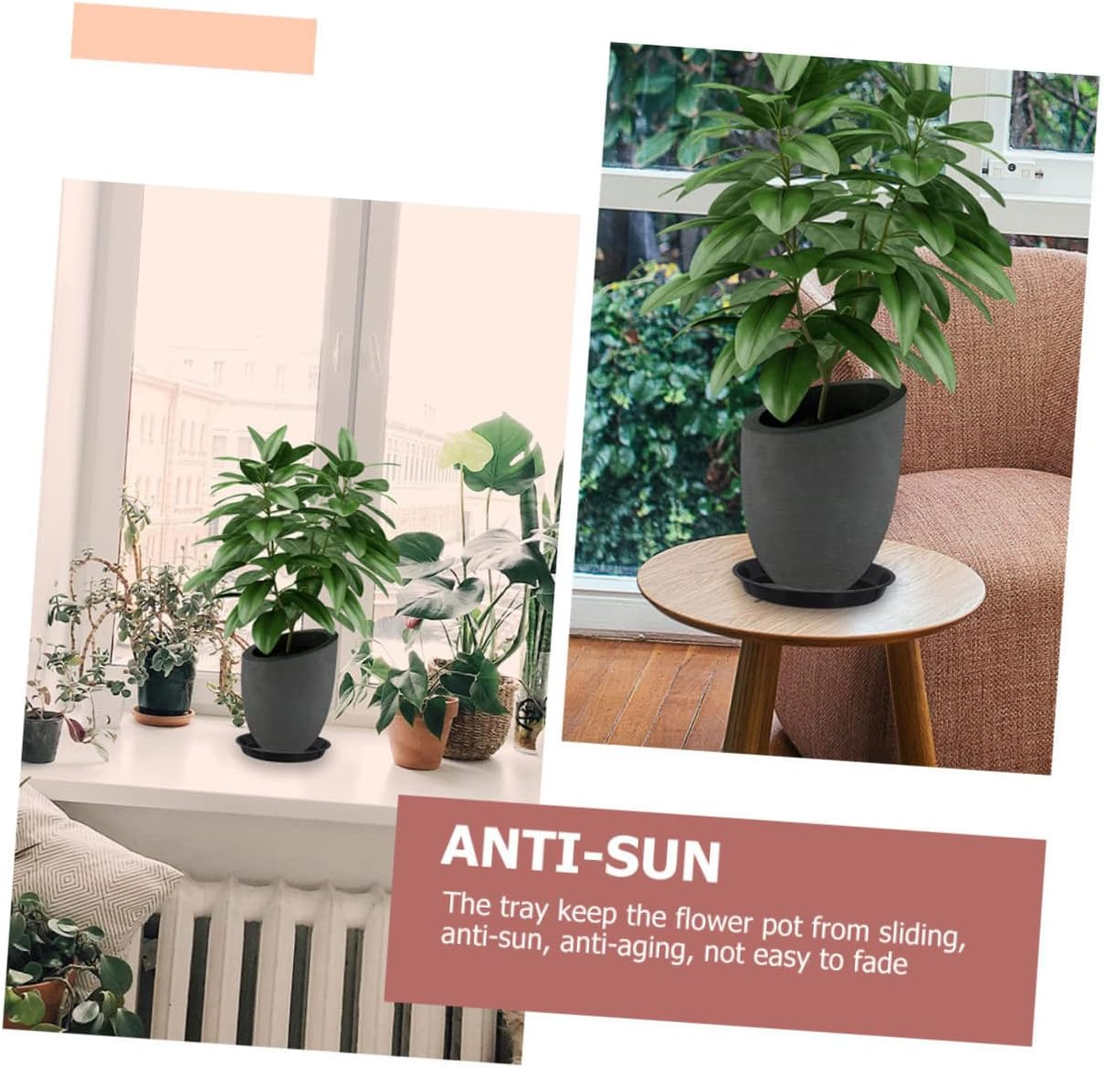 25Pcs Plastic Flowerpot Bases Plant Pot Trays Slip Water Trays for Gardening image number 1