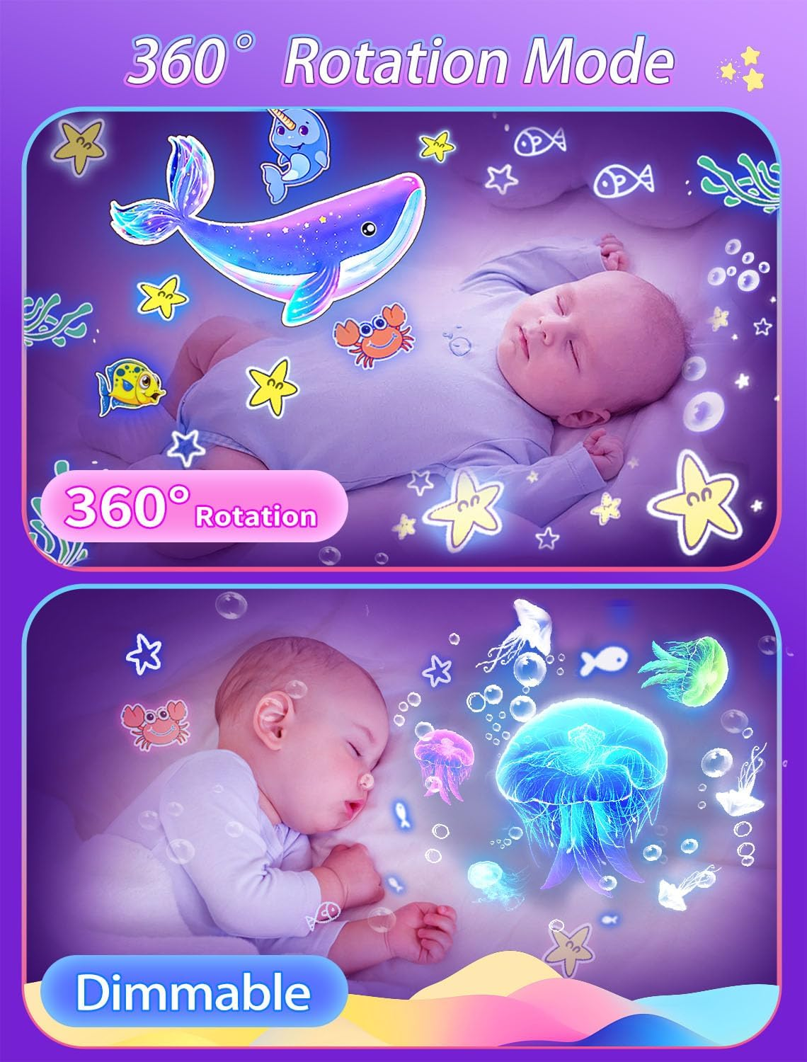 Projector Night Light for Kids + 21 Sets of Films, Kids Night Light Projector for Bedroom, Ceiling, Star Galaxy Projector with 360&deg; Rotation for Baby Girls, Birthday, Christmas, Nursery, Room Decor image number 4