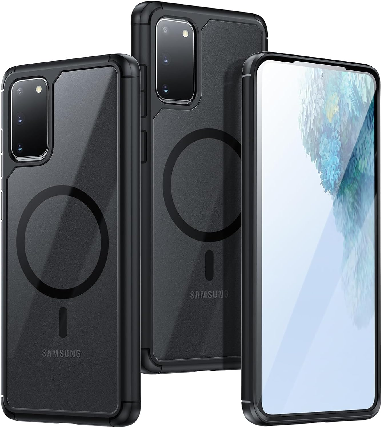 Guizzcg Samsung Galaxy S20 Case, Mag-Safe Compatible, Translucent Matte Shockproof Case, Screen & Lens Protection, Anti-Slip, Anti-Fingerprint, Full Protection, Matte Black image number 1