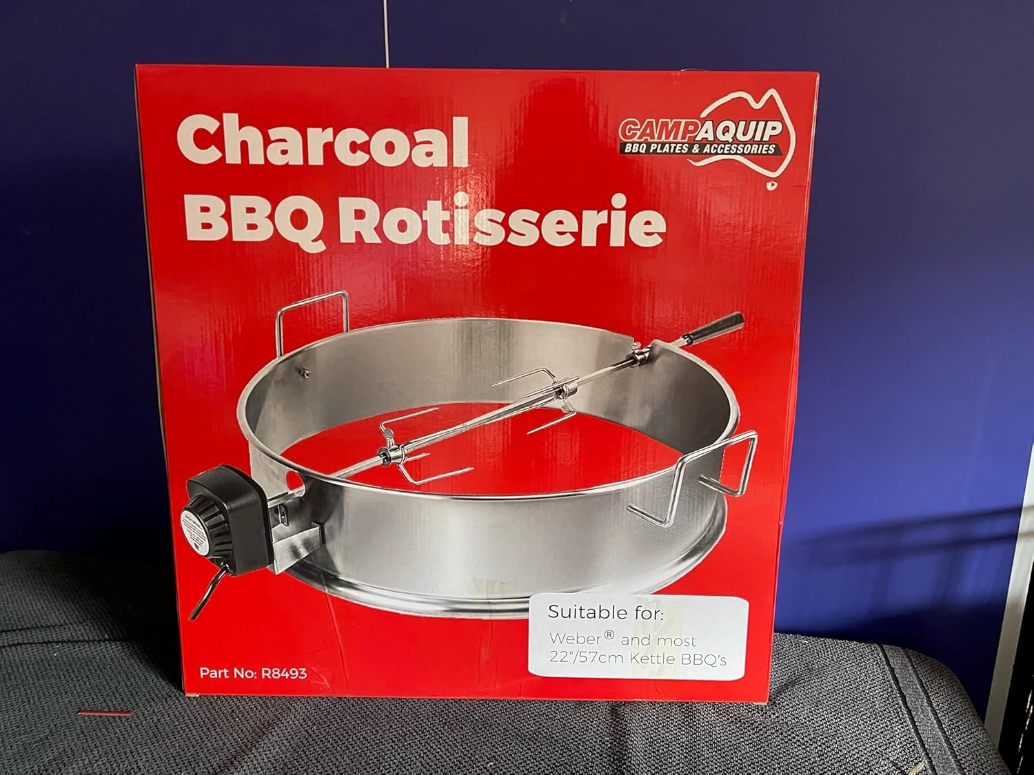 CAMPAQUIP Rotisserie | Fits Weber 22" Kettle BBQ & Other 22" Kettle Grills | BBQ Grill Accessories for Rotisserie Cooking image number 2