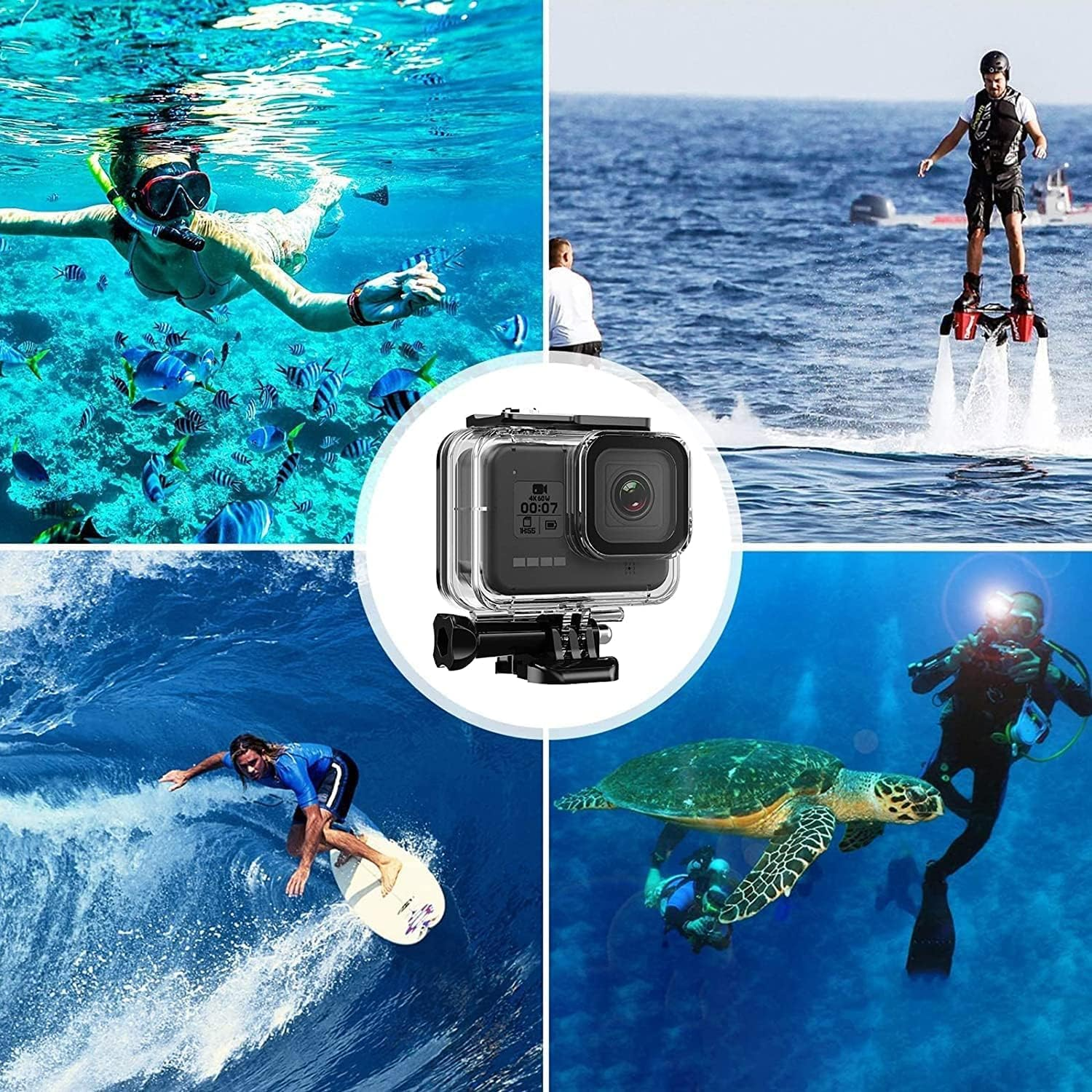 Waterproof Housing Case for Gopro Hero 8, Waterproof Case Diving Protective Housing Shell for Gopro Action Camera Underwater Dive Case Shell with Mount & Thumbscrew image number 2