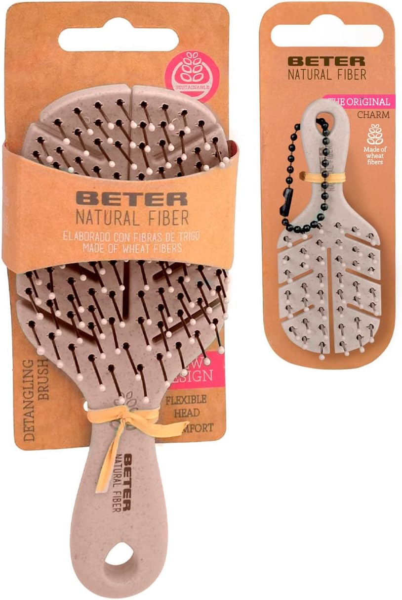 Beter - Natural Fiber Mini+Charm Mini Anti-Pull Hairbrush, Detangling, Anti-Tangle and Anti-Breakage, Eco-Friendly image number 1