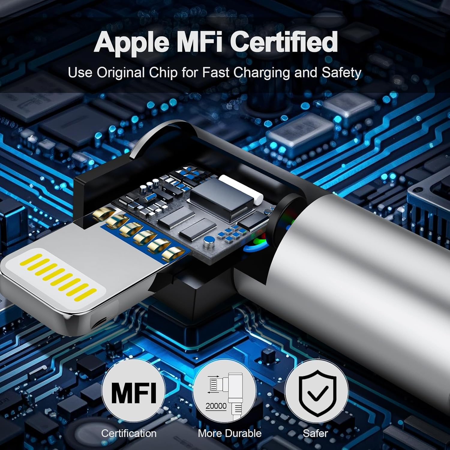 Long Iphone Charging Cable, [3Pack 2M+2M+3M] 90 Degree Right Angle USB a to Light Ning Cable, Nylon Braided 6FT 10FT Long Fast Charger Cord for Iphone 14 13 12 11 Pro Max Xs Xr X 8 7 6 plus SE Ipad image number 6