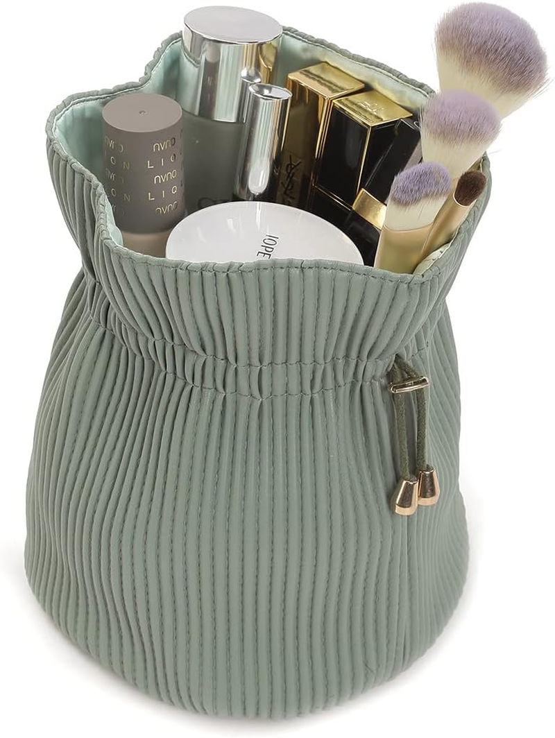 Cosmetic Makeup Beauty Travel Bag Corduroy Design Water Resistant Material Drawstring Closure Light Weight Collapsible and Compact from Paton Travel Australia image number 5