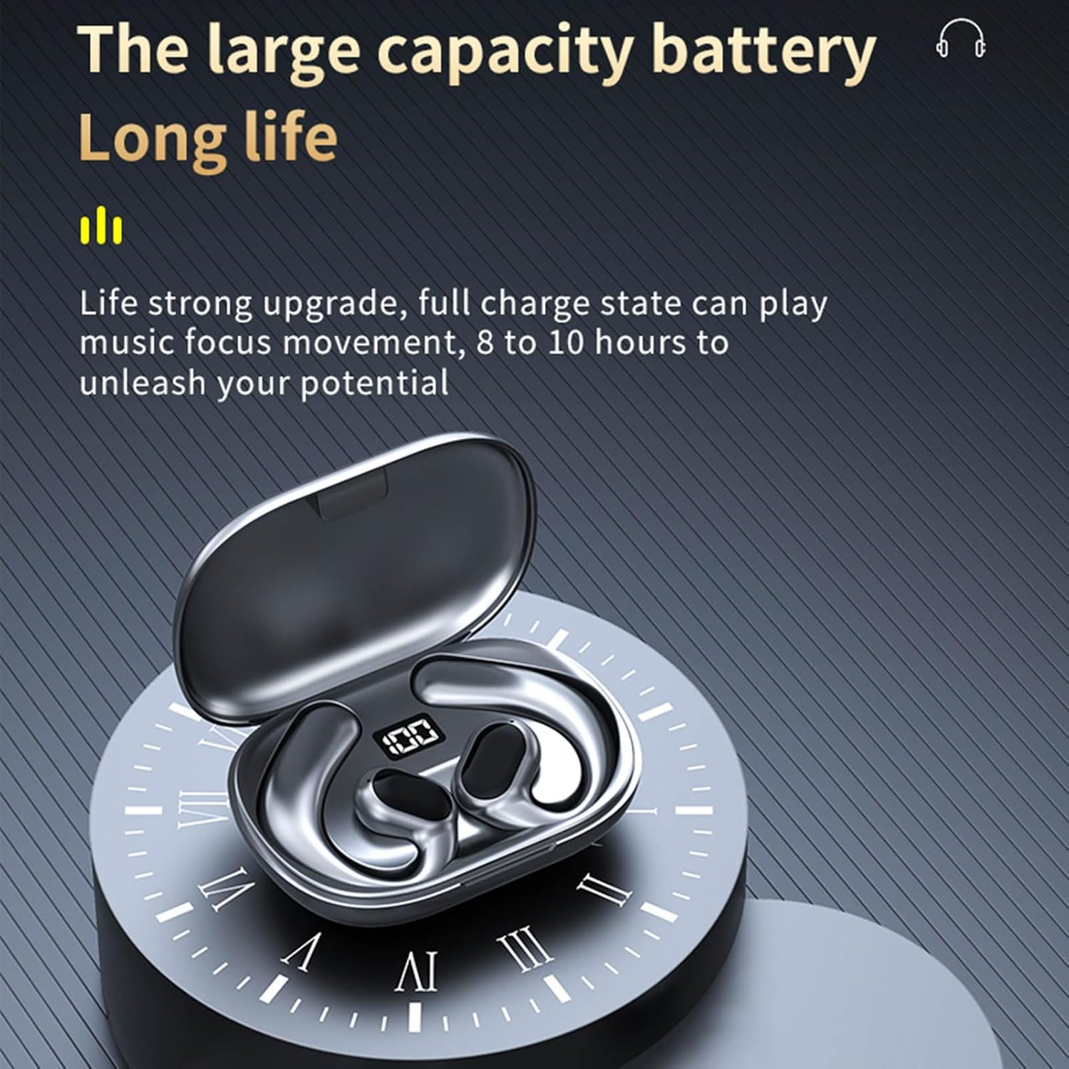 Language Translator Earbuds, Bluetooth Wireless Real Time Translator Earphone, Noise Reduction Translator for 144 Languages Online, for Business Travel Learning (Black) image number 5