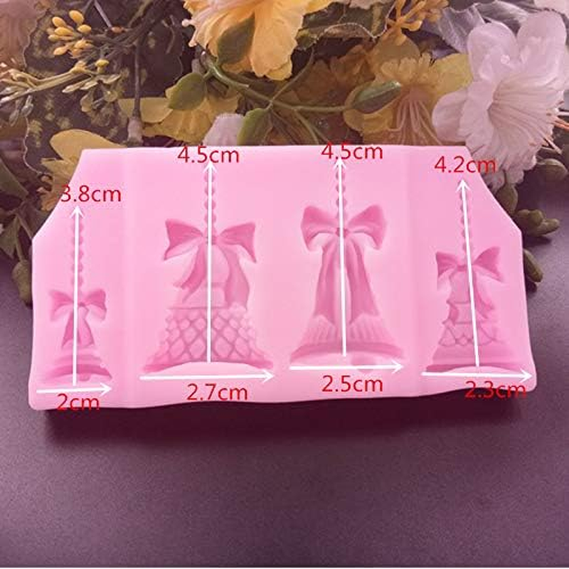3 PCS Christmas Bell Snowflake Gingerbread Man for DIY Cake Fondant Baking Biscuit 3D Chocolates Hard Candies Drop Glue Decor Silicone Mold Tool image number 4