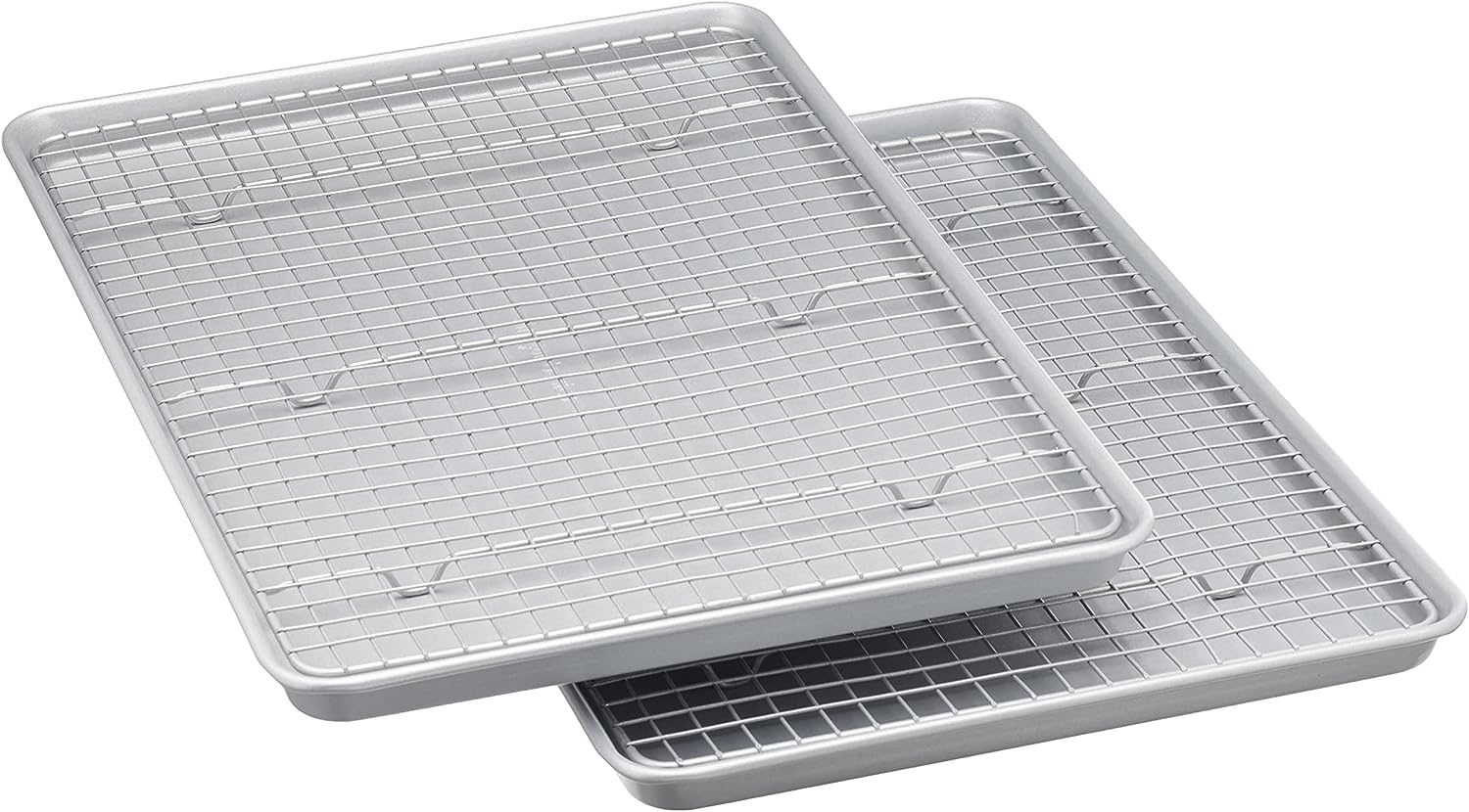 Amazon Basics Nonstick Baking Sheets & Cooling Rack Set, Half Sheet Size, 2-Pack image number 1