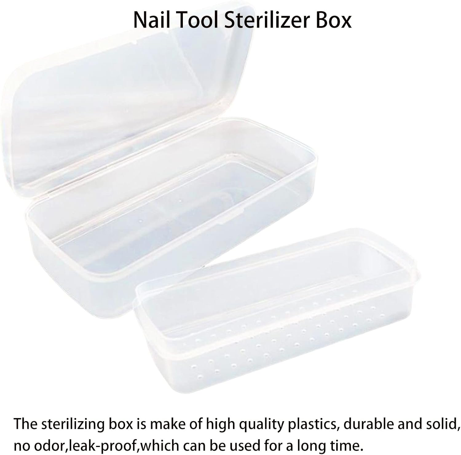 LXIANGN Nail Tool Sterilizer Box, Plastic Sterilization Tray for Tweezer, Nail Tools, Hair Salon, Eyelash Extensions, Nail Implement for Esthetician (Transparent) image number 5