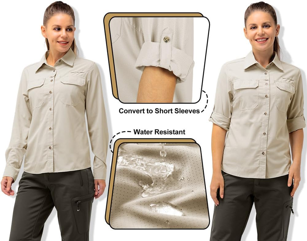 33,000Ft Women'S Hiking Shirts UPF50+ UV Protection Outdoor Shirt Quick Drying Casual Shirt Long Sleeve Functional Shirt Fishing Shirt for Walking Safari Travel Golf image number 2