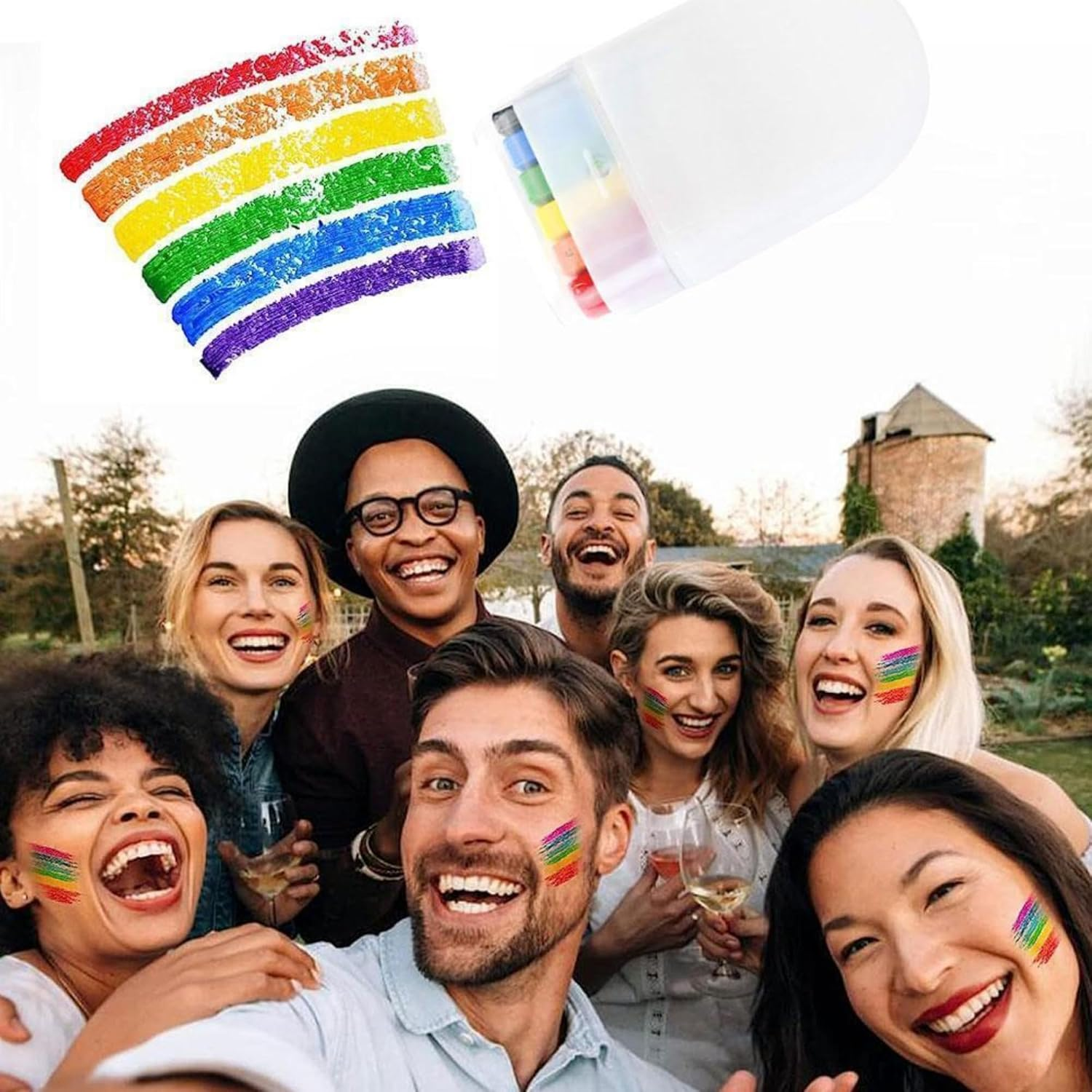 Rainbow Body Face Paint Stick (LGBT, Pride) (5 Pcs) image number 3