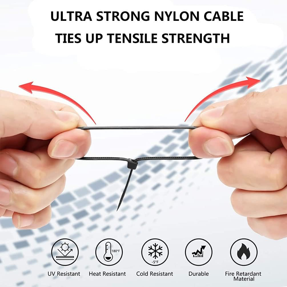 Idopick Cable Zip Ties,200 Packs Self-Locking Strong Nylon Cable Ties 200Mm*3.6Mm,Multi-Purpose Wire Management Ties,Plastic Wire Ties Perfect for Home,Garden Trellis,Office,Garage and Workshop image number 5