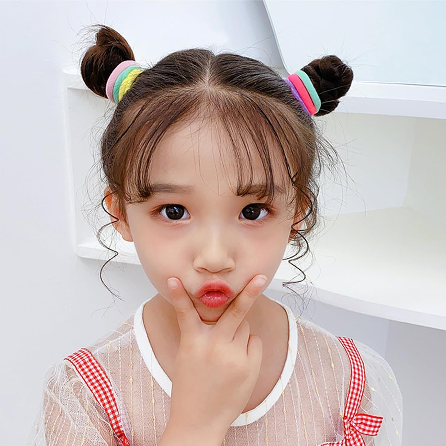 Toddler Hair Ties Set, 74Pcs Hair Bands for Kids with Clips, Rubber Band Hair Ties, Ponytail Holders for Baby Girls, Hair Accessories for Girls image number 5