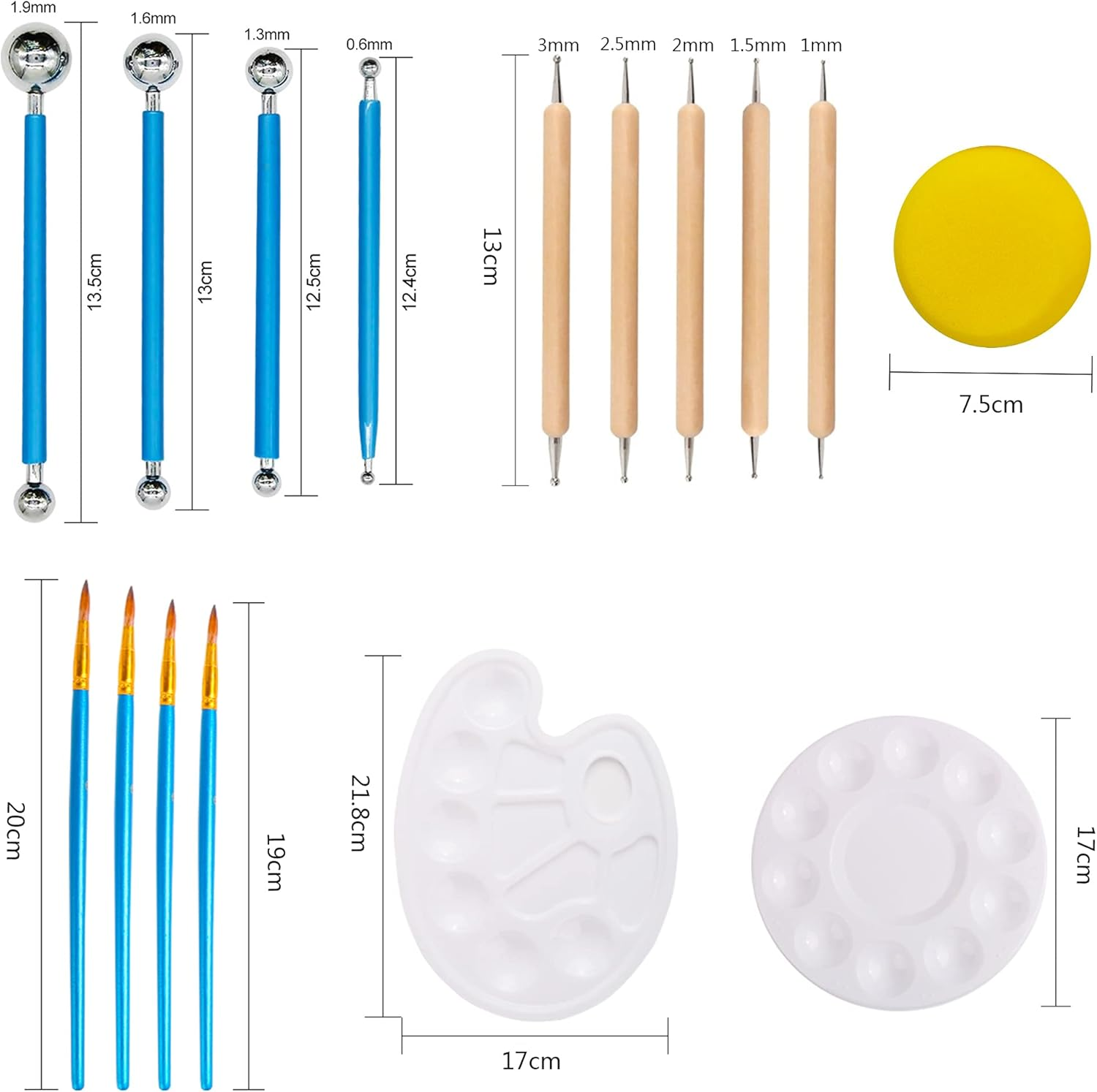 Meyuxg Mandala Dotting Tools Set, 37 Pieces, Stencil, Stone Painting Accessories, Dot Painting Tool, Used for DIY Drawing of Rock Painting and Crafts image number 3