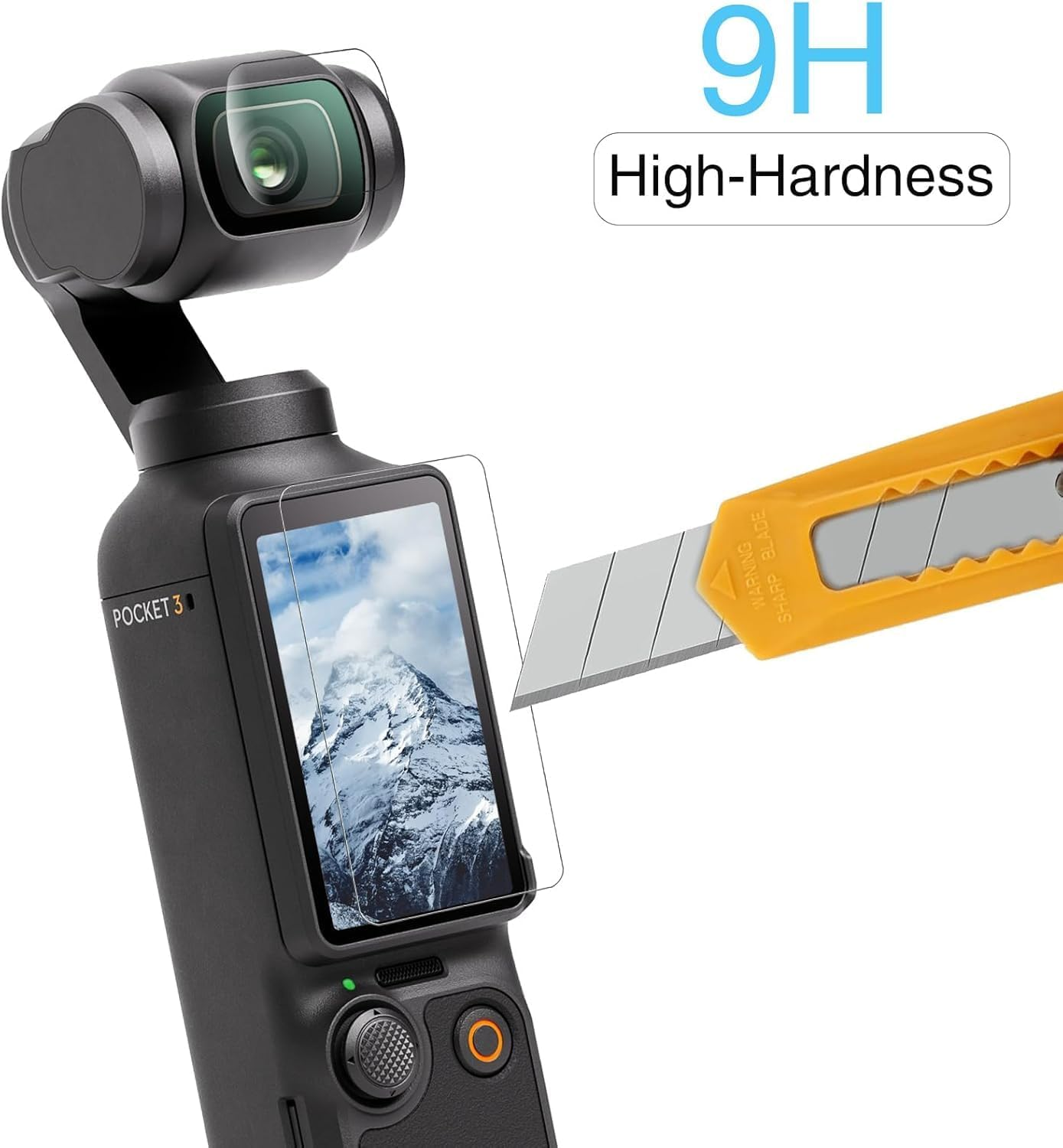 Bokmaton Mountain Stand Silicone Base Holder with Charge Hole + 1 Set Tempered Glass LCD Display Film Lens Protector for Osmo Pocket 3, Accessories for DJI image number 1