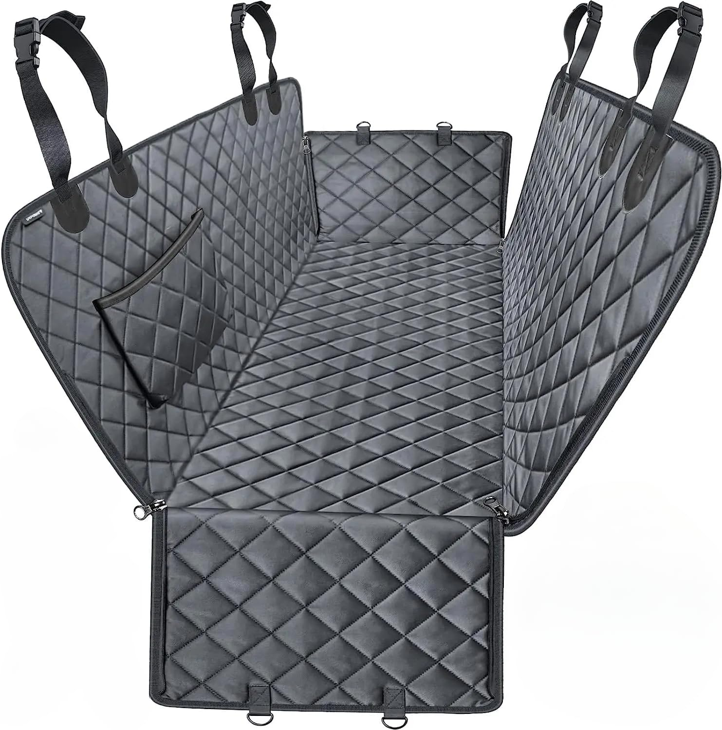 Dog Car Seat Cover, Waterproof Pet Seat Cover for Cars, Hammock for Dogs Backseat, Seat Covers for Cars Trucks Suvs,137 * 147 Cm (Grey+Orange)