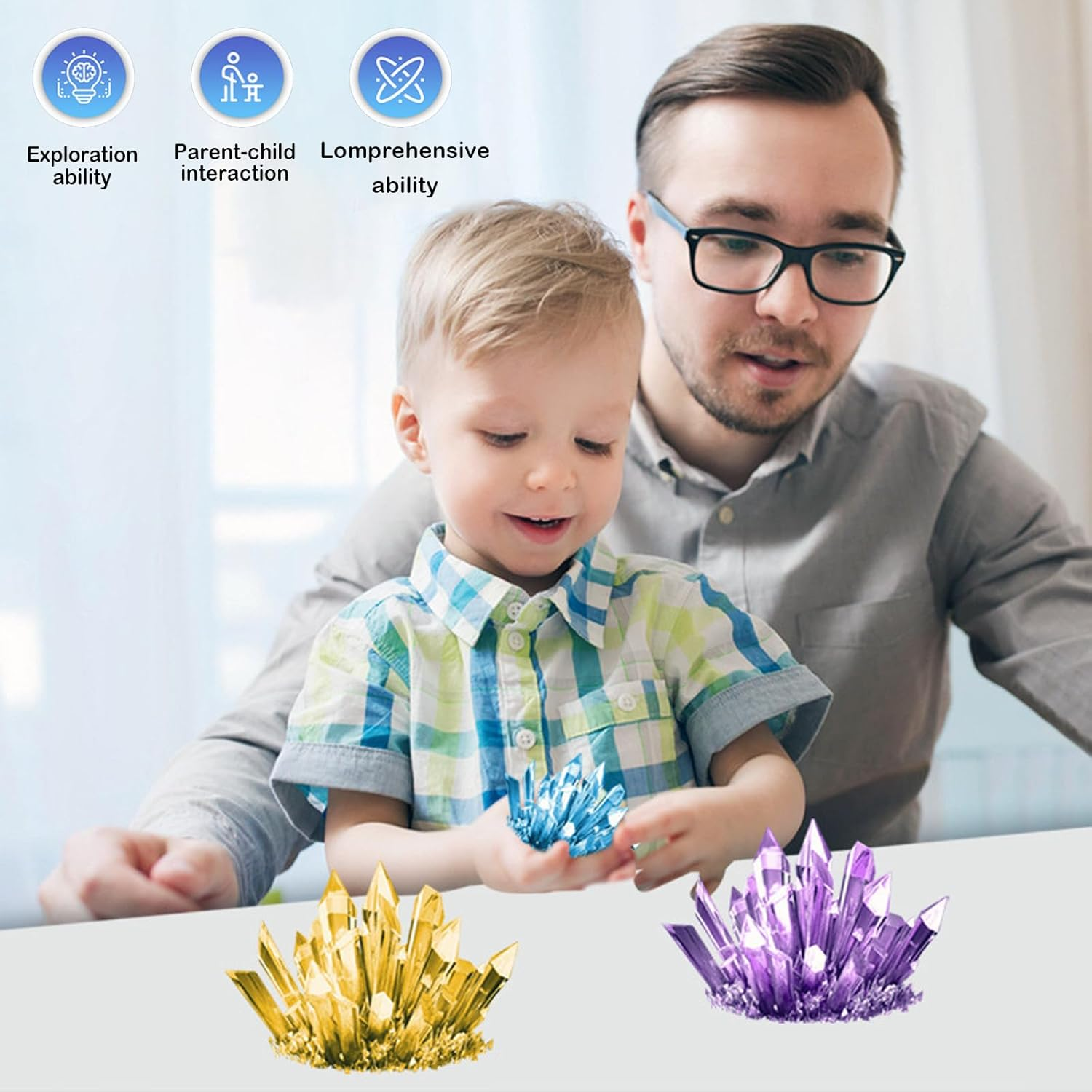 6PCS Crystal Growing Kit for Kids - Grow 6 Crystals with Light-Up Stand,Science Experiments for Kids Crystal Science Kits for Teens STEM Gifts Idea for Boys & Girls 8-12 ​ image number 4