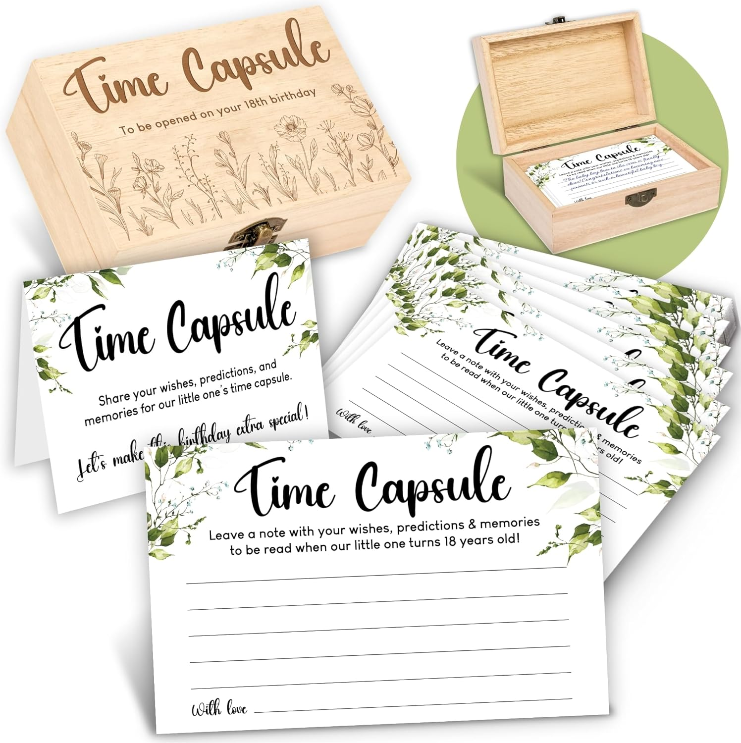 Time Capsule Box 1St Birthday - Baby Time Capsule for First Birthday Party Games, Keepsake Gifts for Babies Girl