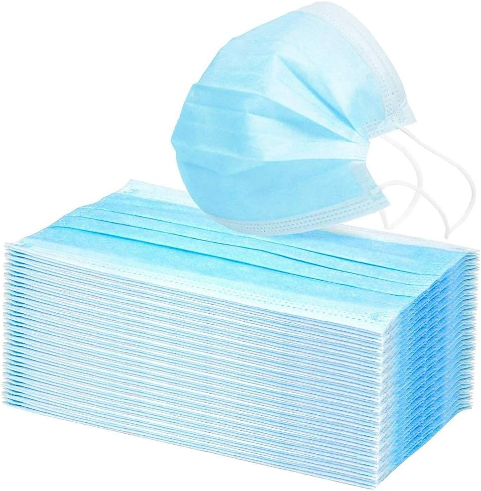 Onefull Face Mask Disposable，50 PCS with Ear Loops Cup Masks Breathable Earloop Face Mask 3 Layers Masks image number 3