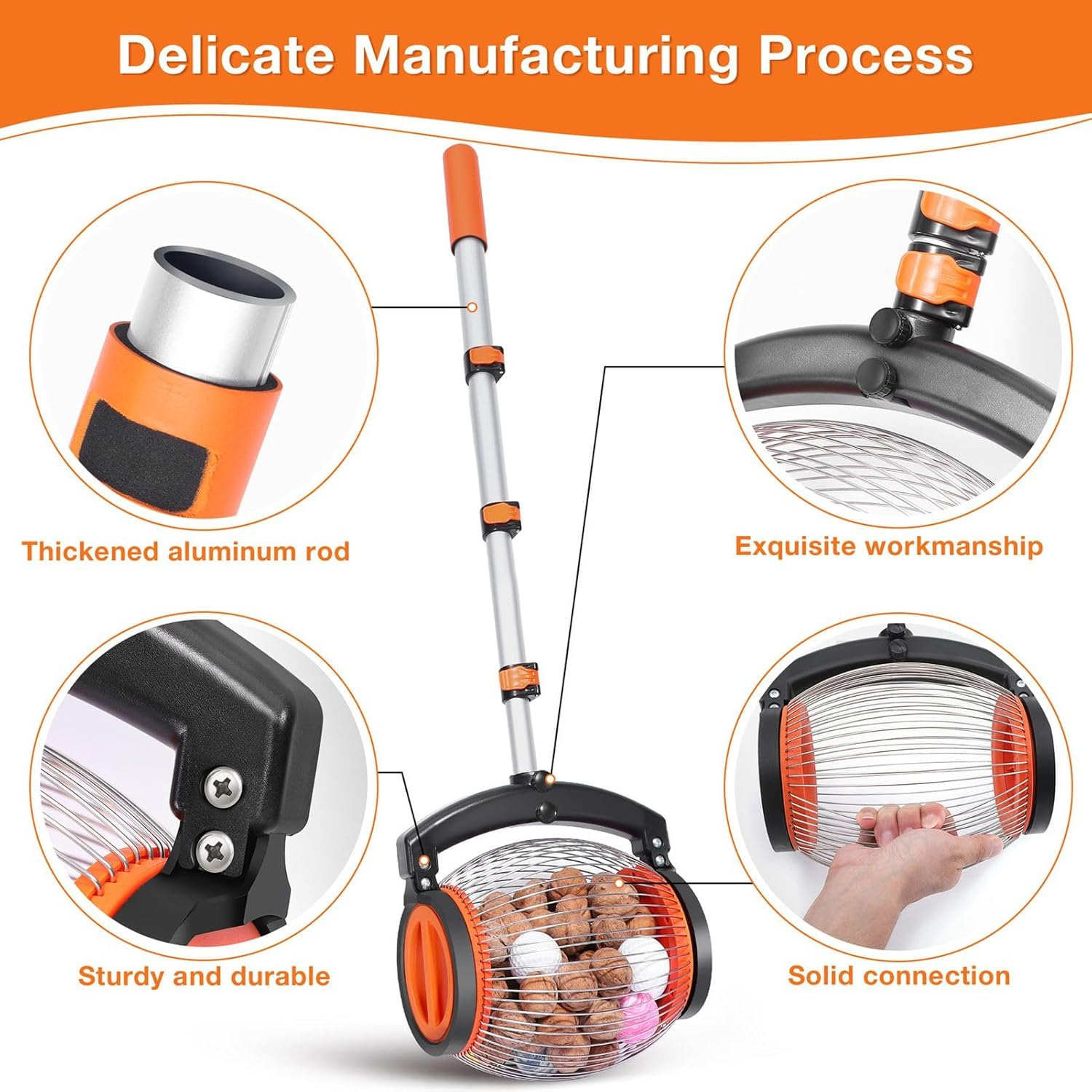 Acorn Picker Upper Roller - Manual Rolling Nut Collector, Multifunctional Walnut Picker Upper Roller, Leaf Picker Upper, Pecan Picker Upper, Nut Gatherer Roller with Large Capacity image number 5