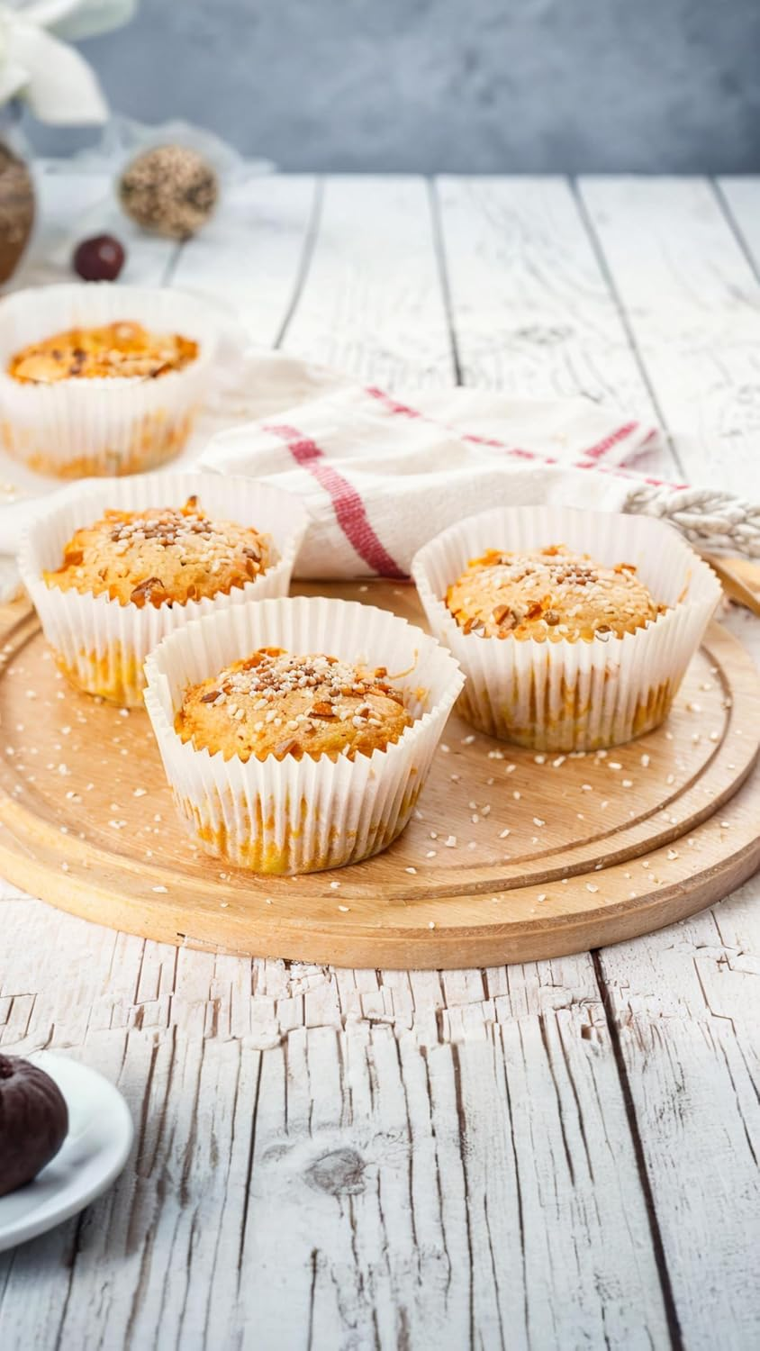 500 Count Standard White Cupcake Liners - Grease-Proof Baking Cups Paper, No Odor, Food Grade - Ideal for Baking & Decorating Delightful Cupcakes! image number 1