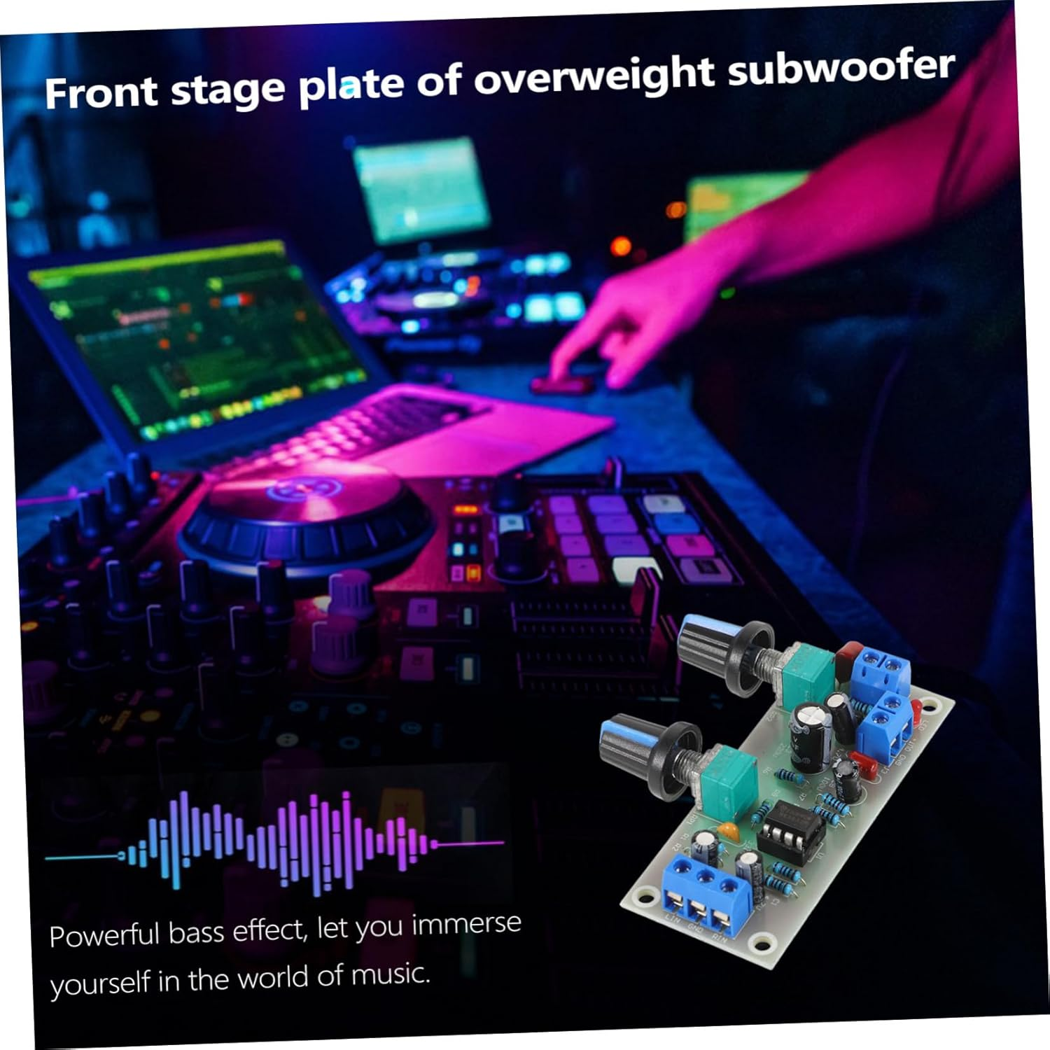 Gatuida Digital Subwoofer Power Amplifier Board Mini Amp with Low Pass Filter and Bass Adjustment Single Power 10-24V Pre Amp Audio Component Amplifier Module for Home Random Color image number 1