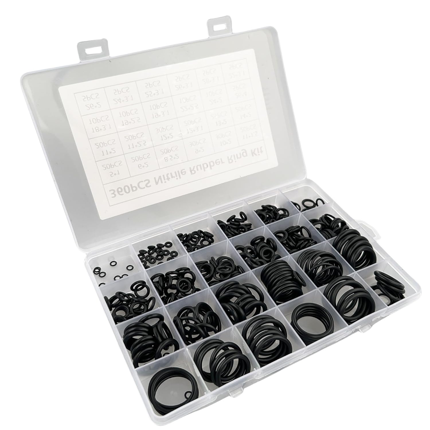 360 Pcs Rubber O Rings Assortment Set,24 Sizes Nitrile Rubber 1Mm 1.5 Mm 2 Mm 2.5Mm 3.1 Mm 4 Mm O Rings with Storage Box for Plumbing,Faucet Tap,Auto Repair,Gas Connection image number 3