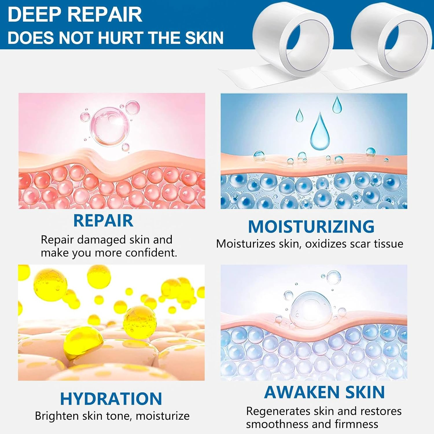 Silicone Scar Sheets, Professional Scar Tape(2.5 X 150Cm Roll-1.5M), Reusable Scar Removal Sheets, Soft Easy-Tear Silicone Scar Tape for for C-Section, Surgery, Burn, Keloid, Acne Etc. image number 5