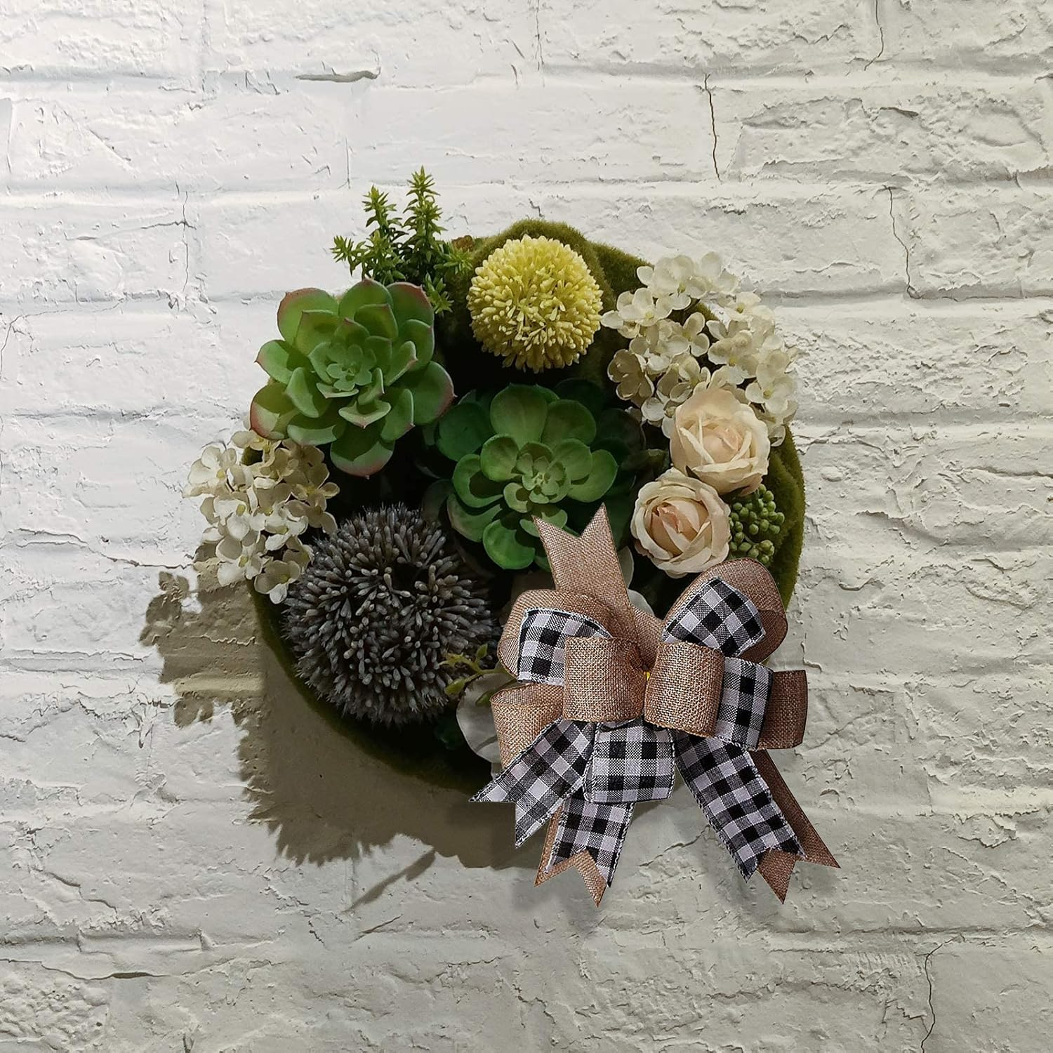 Black White Plaid Gift Bows Burlap Wreaths Bows Christmas Tree Topper for Wedding Holiday Birthday Party Decoration 12" X 9.4" image number 2