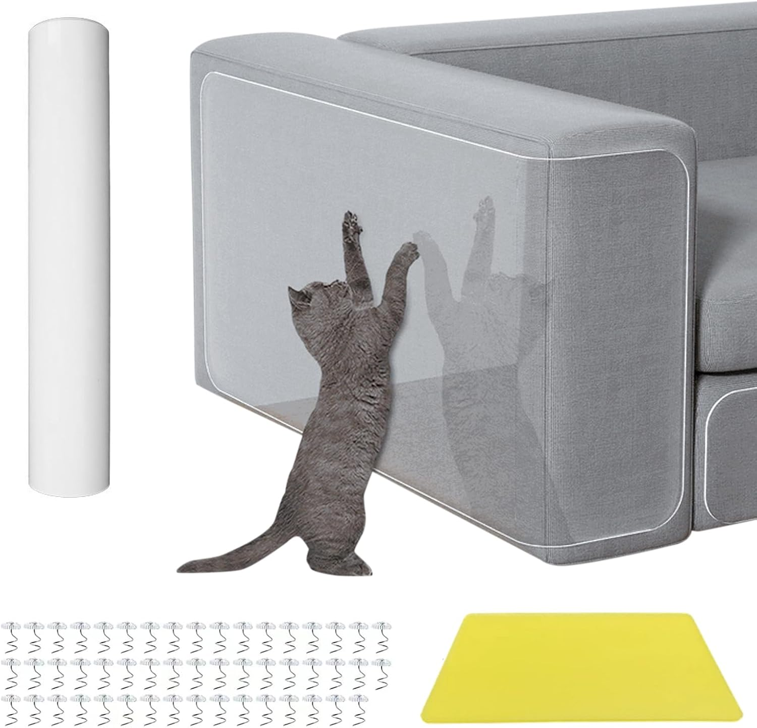 Scratch Protection Cat Tape, Self-Adhesive Transparent Anti-Scratch Film for Furniture, Couch, Sofa, Door, Wall, Scratch Repellent, 30 Cm X 500 Cm, Furniture Protection, Scratch Film, Scratch Pads