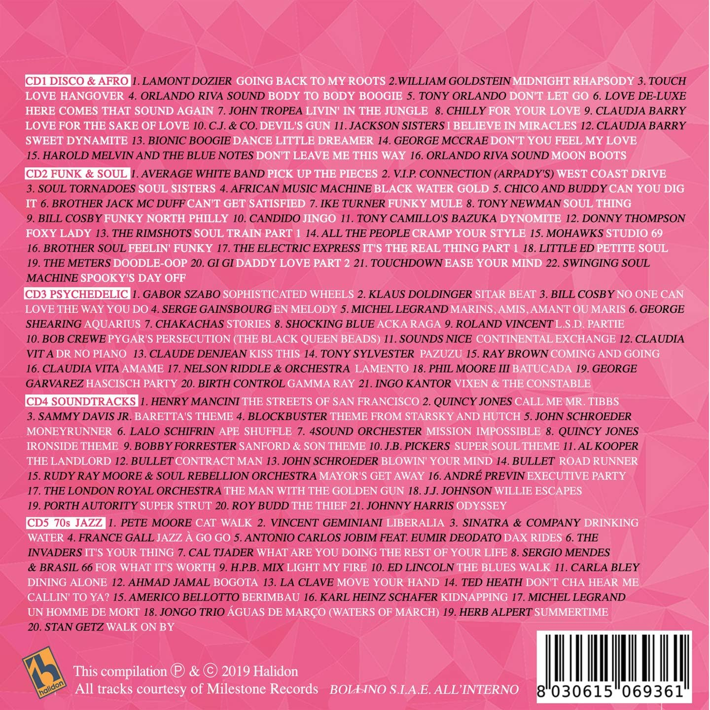 5 CD 100 Songs 70S Groove, Disco & Afro, Funk & Soul, Psychedelic, Soundtracks, 70S Jazz image number 1