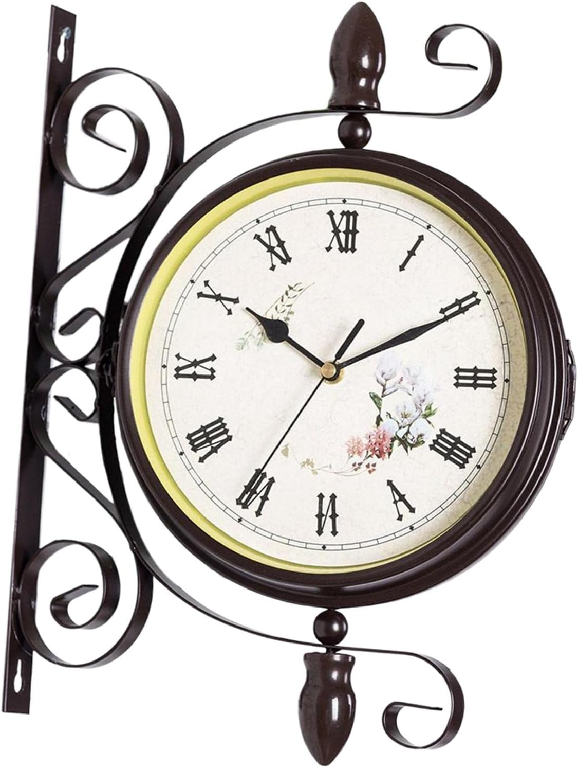B Baosity Retro Style Double Sided Wall Clock Decor Quiet Battery Powered Wall Mount Clocks for Bedroom, Indoor, Outdoor, Garden, Home, Kitchen image number 6