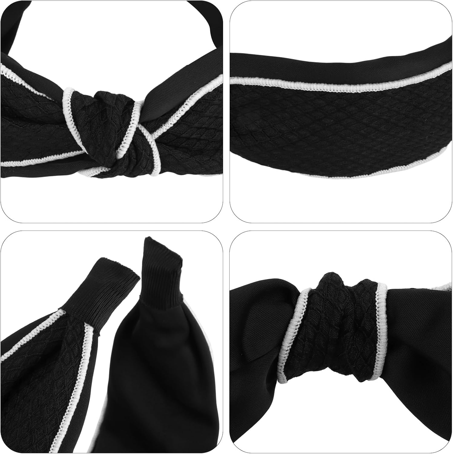 Bumlofa 3 Piece Textured Knot Headbands Women'S Set Headband Wide with Texture Matching Hair Accessories image number 6