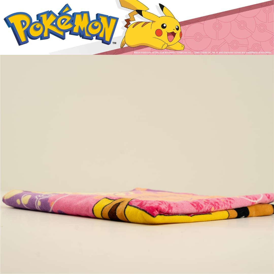 Franco Pokemon Girl Anime Kids Super Soft Cotton Bath/Pool/Beach Towel, 58 in X 28 In, (Officially Licensed Product) image number 2