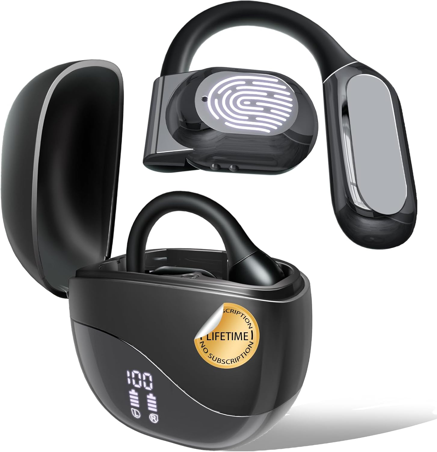 Kitsology AI Translation Earbuds Real-Time, 144 Language Translator Earphones for Iphone & Android, 4-In-1 Translating Device for Travel, Business, and Learning (Black) image number 3