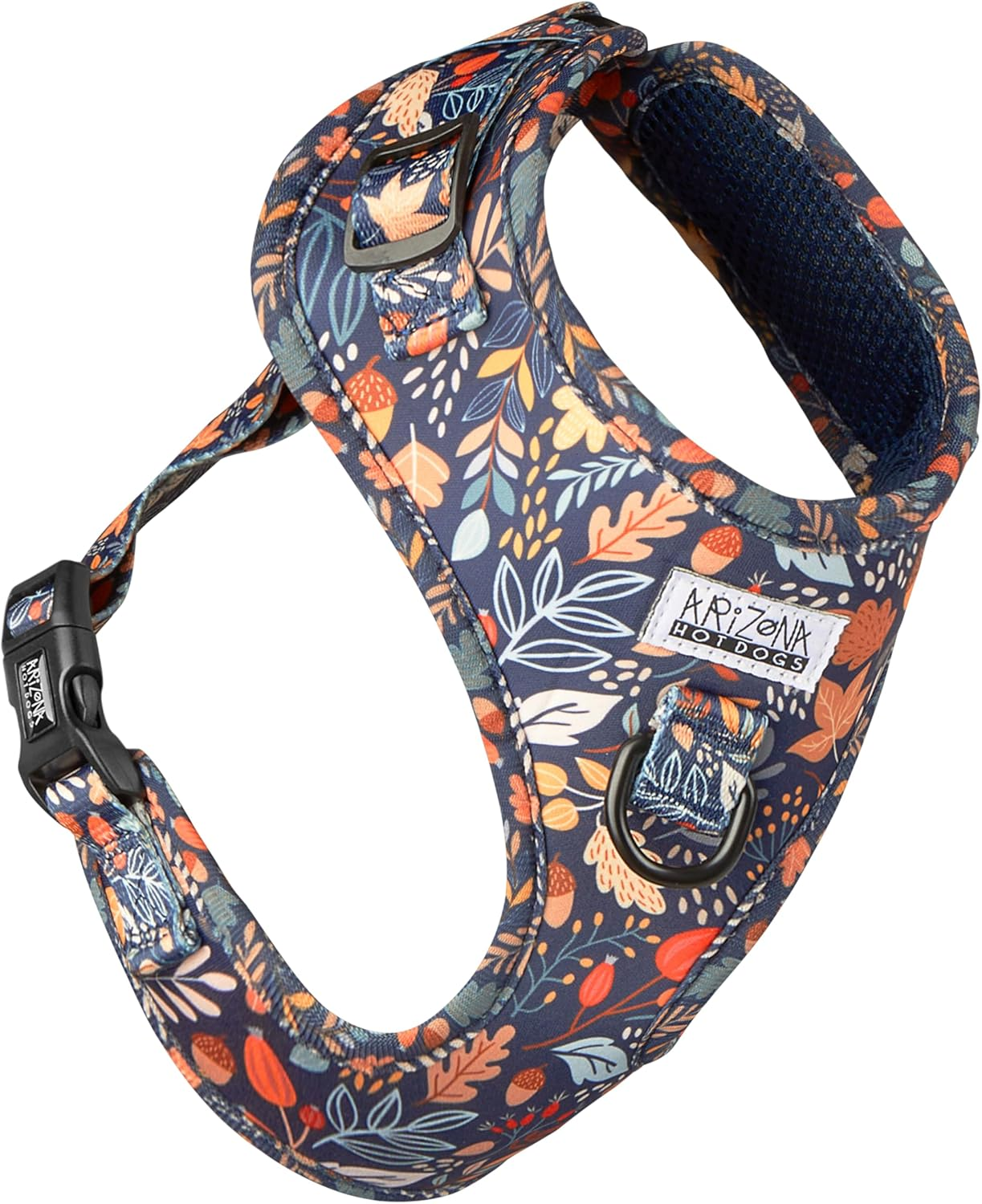 Dog Harness for Smaller Dogs Arizona Hotdogs Soft Harness Fall in Love Colourful Leaf Pattern (S)