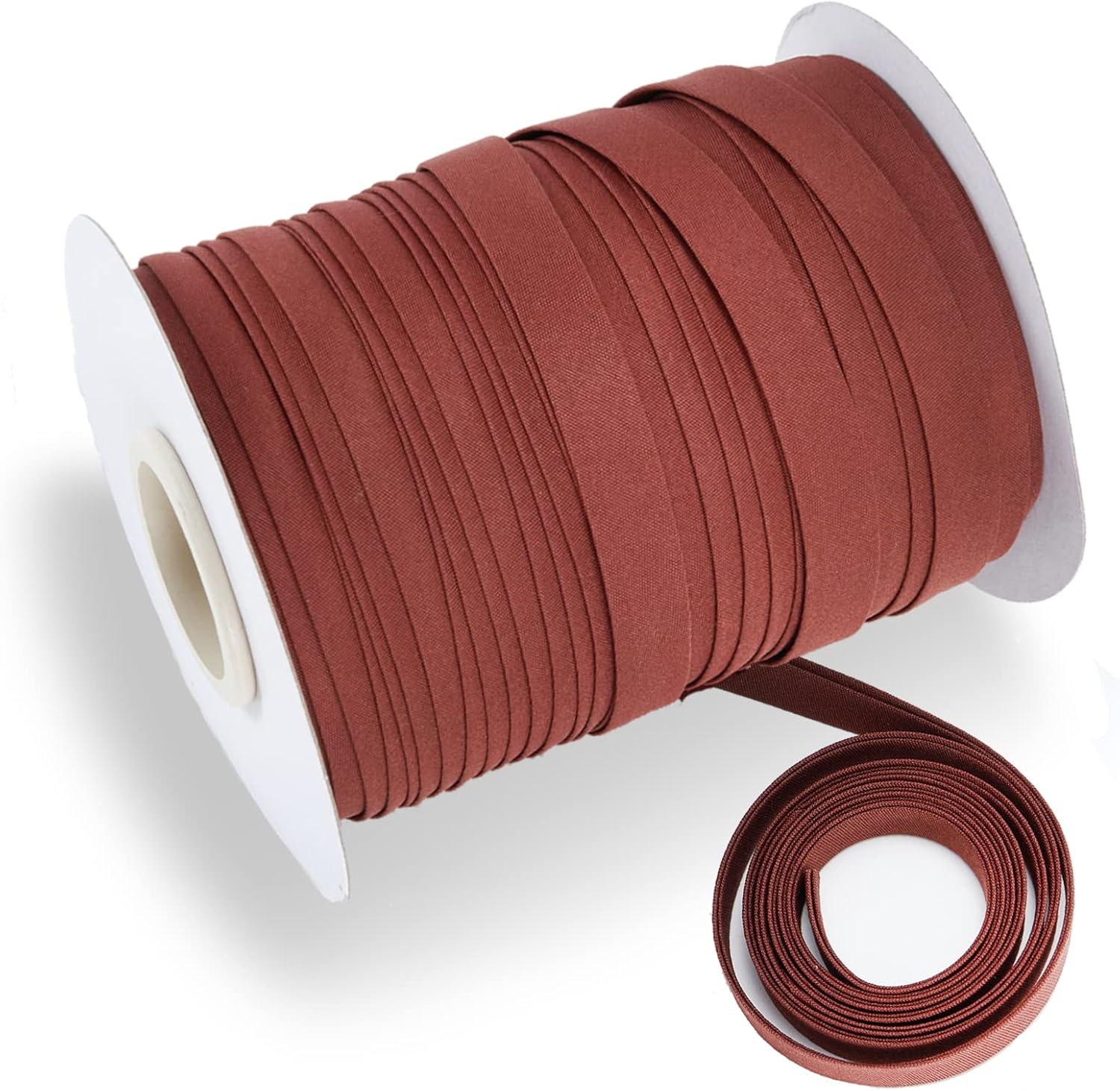 Bias Tape Double Fold 1/2 Inch, Double Fold Bias Tape 55 Yards Continuous Bulk Spool for Apparel Sewing, Quilting, Binding, Decorating, DIY Craft, Polyester, Non-Stretch (13Mm, 50 Meters, Black)