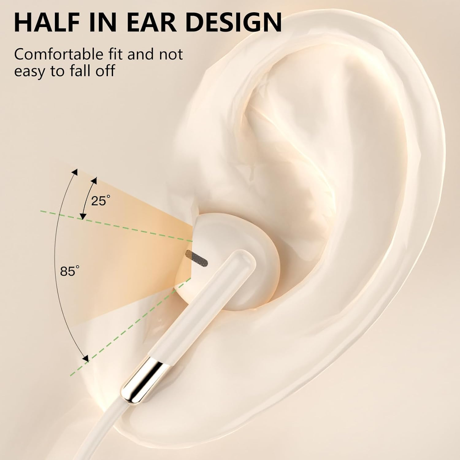 In-Ear Headphones with Built-In Mic & Cord Control, High-Fidelity Sound for Sports, Commuting, Office Use - Usb-C/3.5Mm Wired