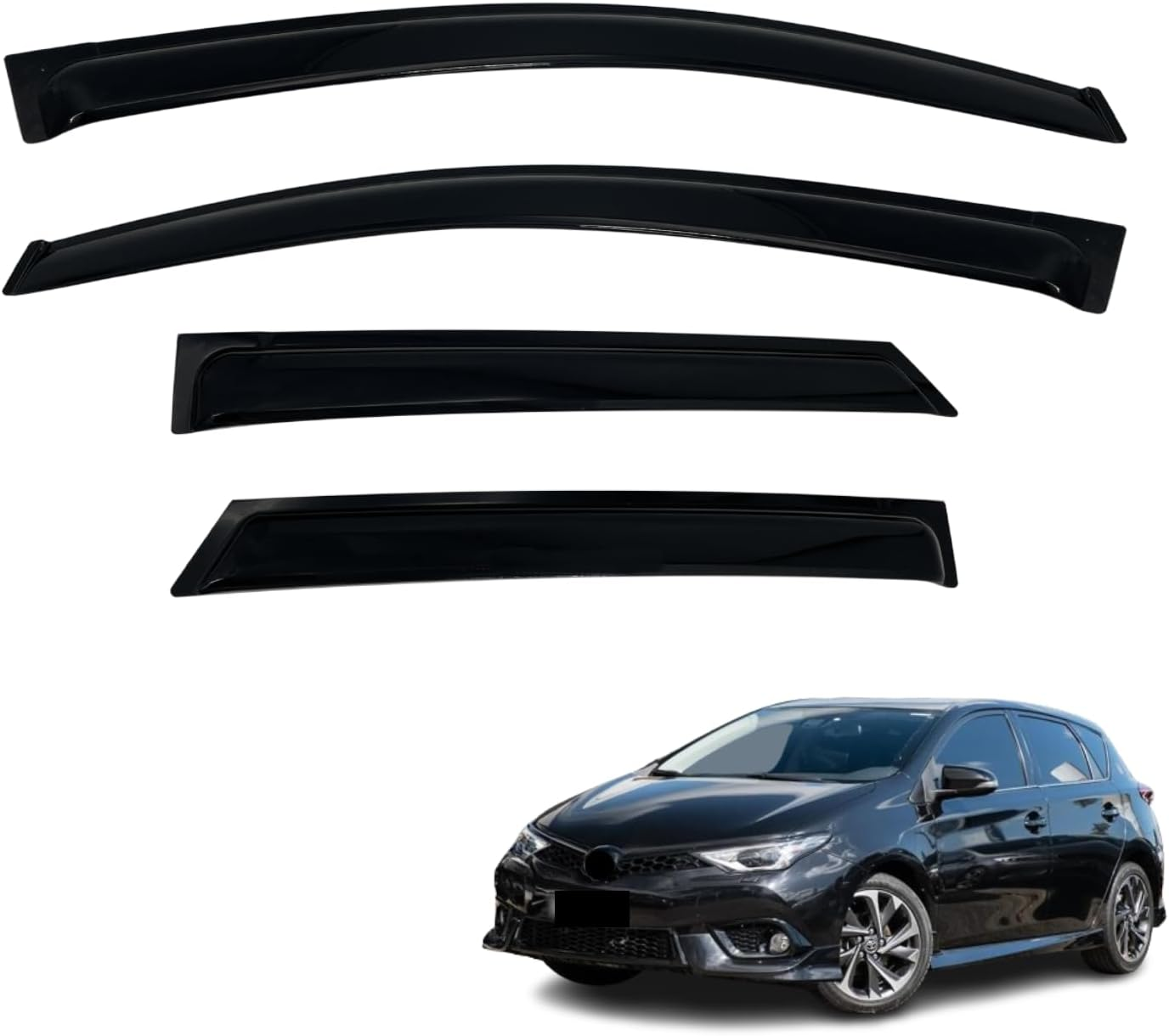 OAD4X4 Weathershields Compatible with Toyota Corolla Hatch 2012-2018, Weather Shields Window Visors Wind Deflectors Sun Rain Guard 4PCS Set image number 1