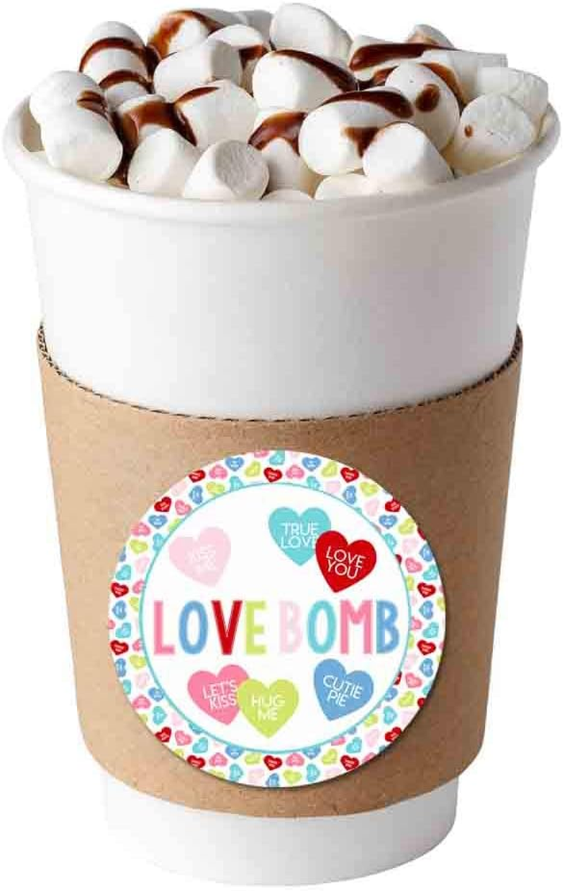 Love Bomb Candy Heart Themed Hot Cocoa Bomb Sticker Labels for Valentine'S Day, Total of 40 2" Circle Stickers (20 Sets of 2) by Amandacreation image number 3