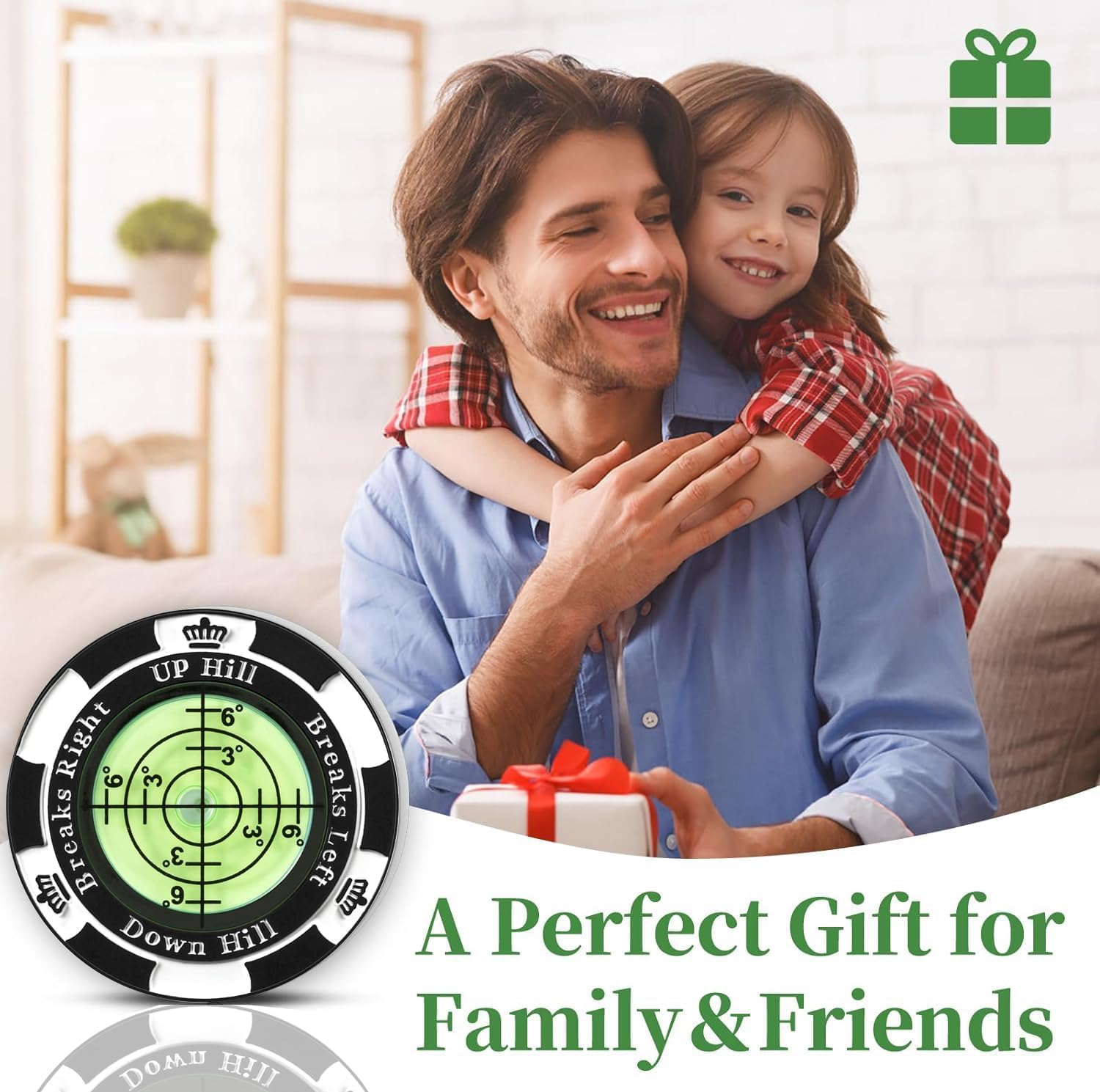 Golf Green Reader, Golf Ball Marker with High Precision Horizontal Bubble, Putt Aid Golf Accessories Tool Men Women - Black / White image number 3