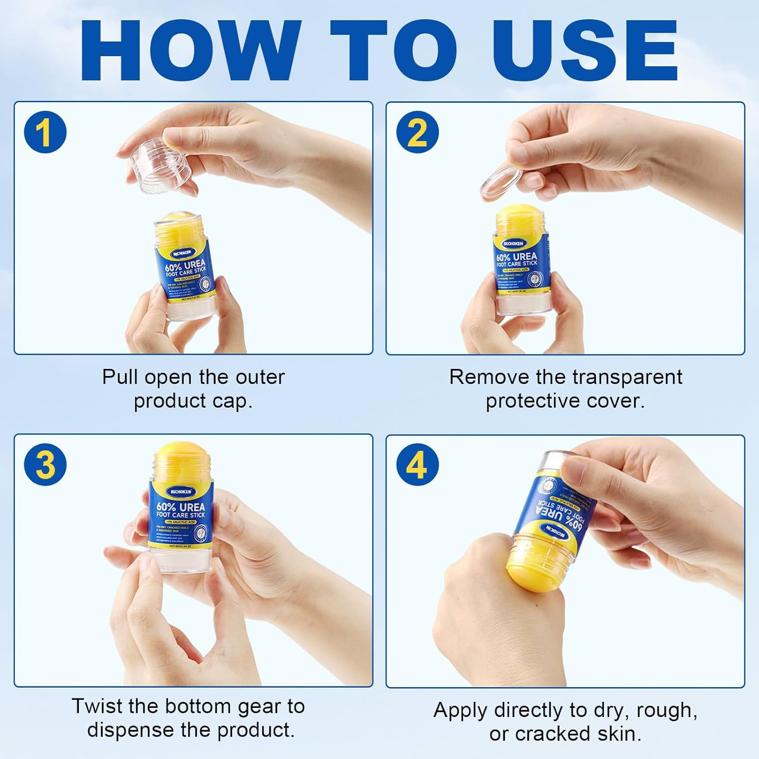 Urea Cream 60 Percent for Feet with 2% Salicylic Acid - Heel Balm,Foot Cream for Dry Cracked Feet,Cracked Heel Repair,Exfoliate Foot Skin,40G,1Pcs image number 2