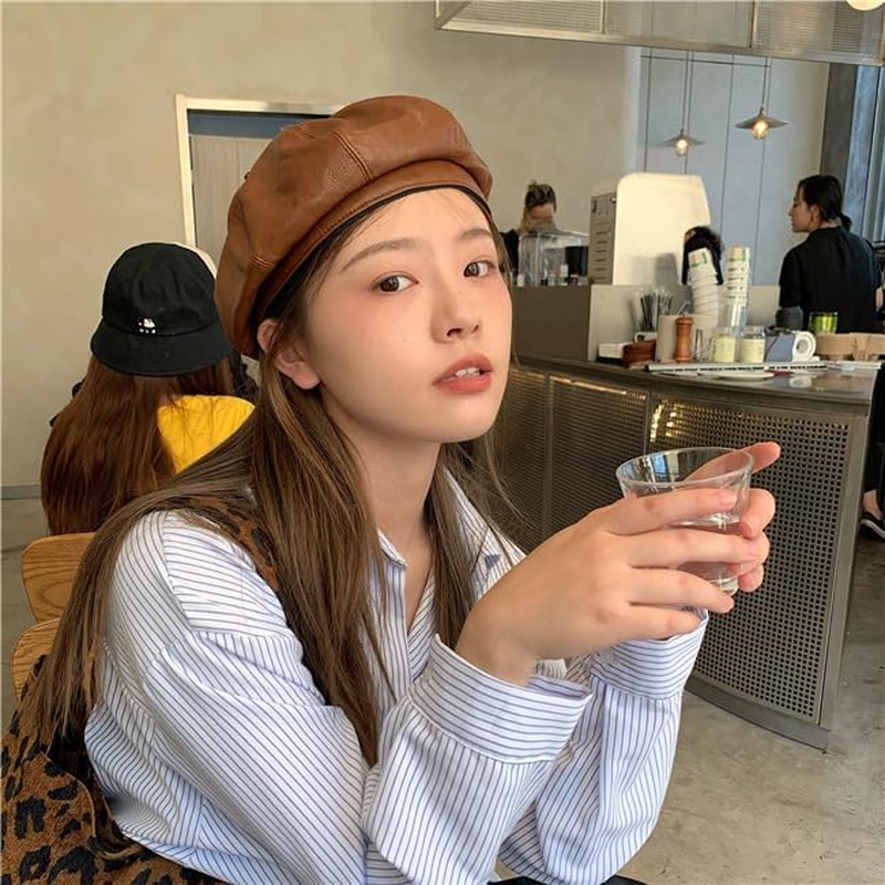 Women Visor Beret Newsboy Paperboy Painter Cap Hat Greek Fisherman Sailor Fiddler Hat image number 4