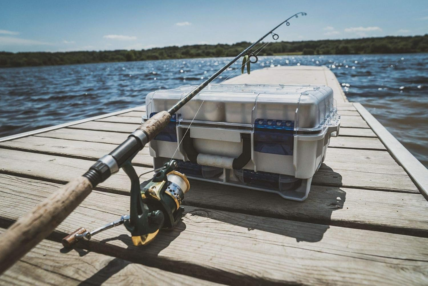 Flambeau Outdoors 3000WPBC Waterproof Satchel with [2] WP3012 Ultimate Tuff Tainers Included, Portable Waterproof Tackle Box with Trays and Base Cage, Gray/Clear image number 1