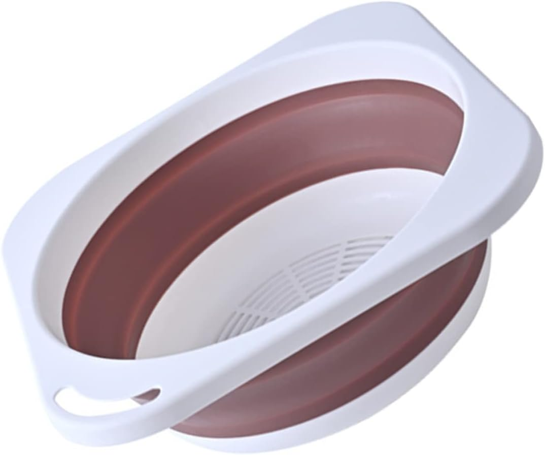 MOTHNUR Multi Use Collapsible Wash Basin Portable Bathroom Kitchen Sink for Face Wash Laundry Lightweight Durable Space Saving Design Medium Pink